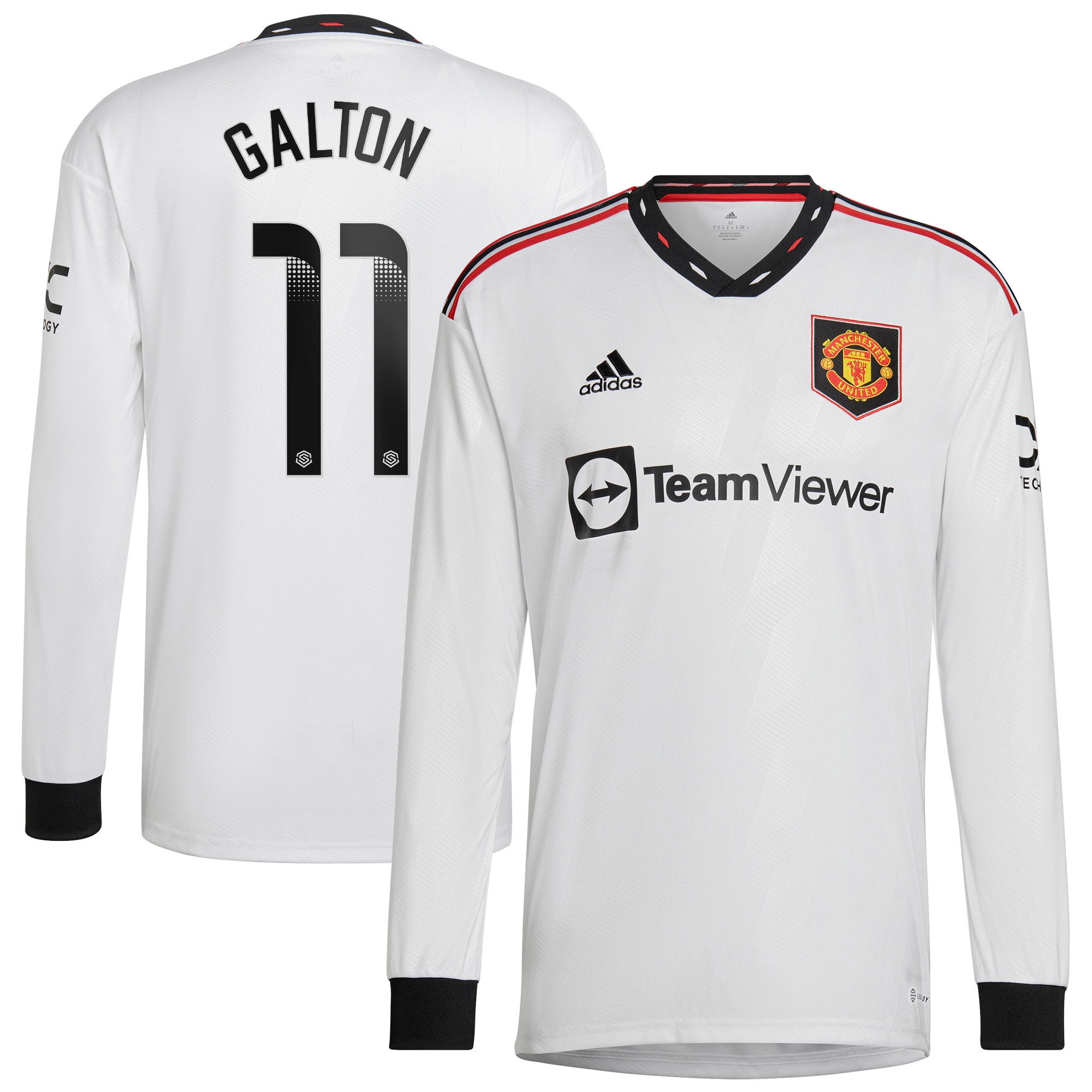 Men Manchester United Away Shirts Leah Galton WSL Shirt 2022-23 Long Sleeve Galton 11 Printing