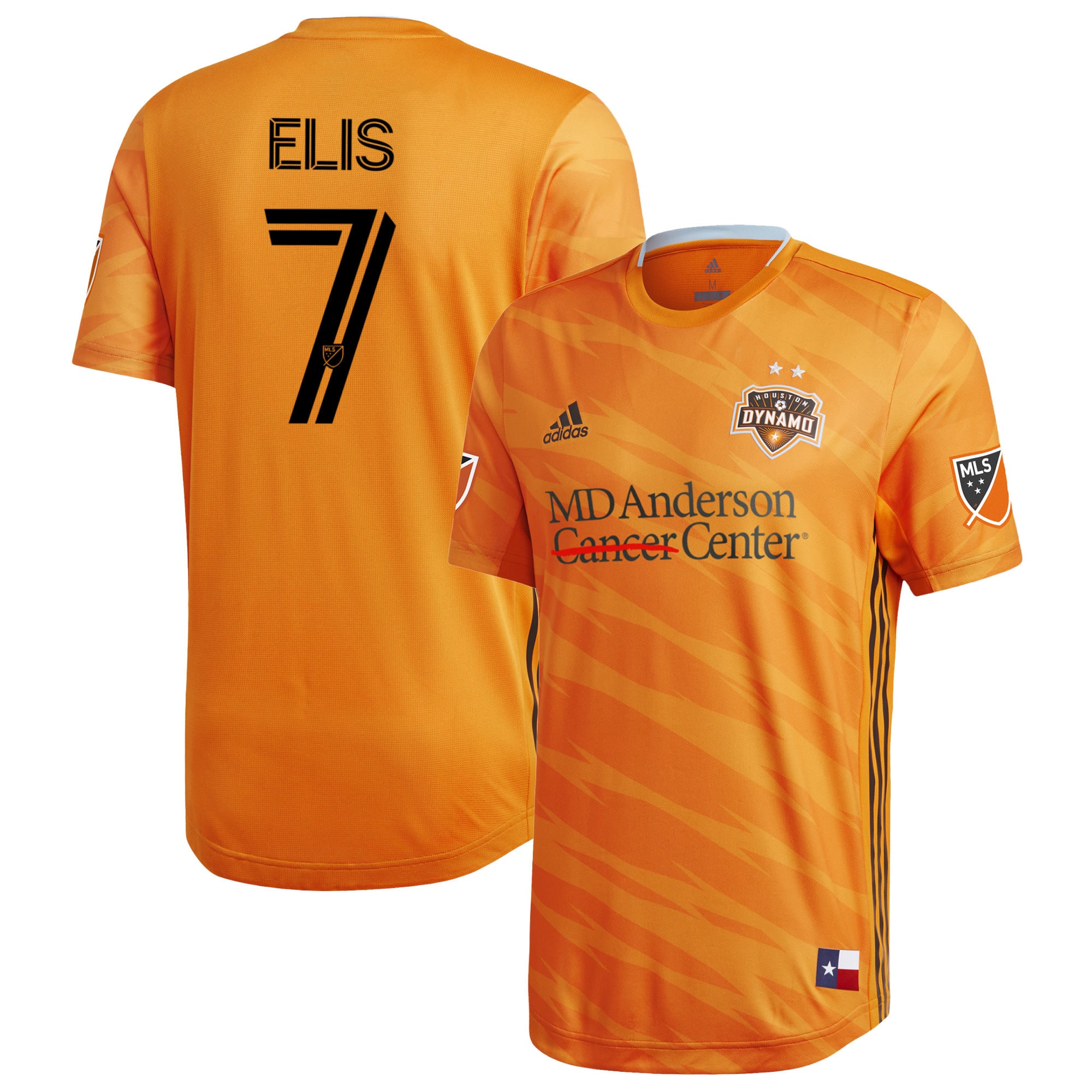 Men's Houston Dynamo FC Jerseys Orange Alberth Elis Houston Dynamo 2020 Primary Authentic Player Style