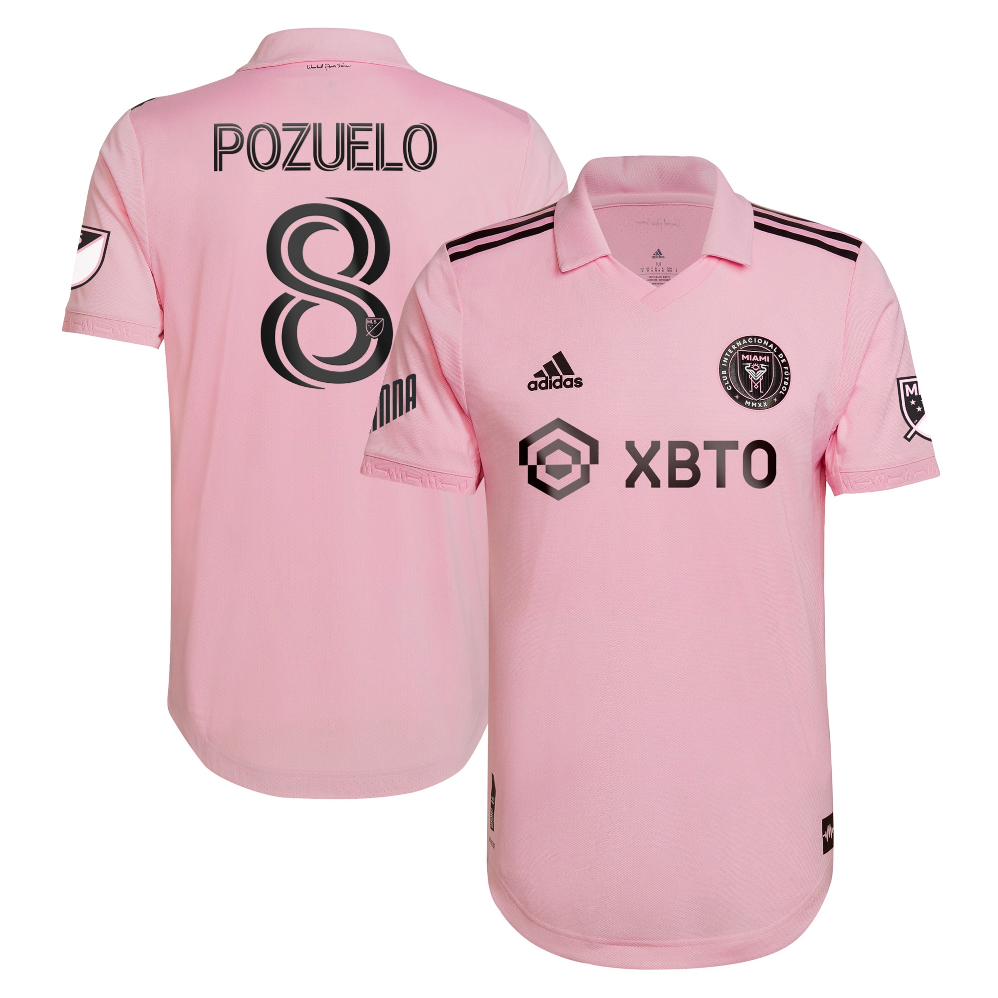Men's Inter Miami CF Jerseys Pink Alejandro Pozuelo 2022 The Heart Beat Kit Authentic Player Style