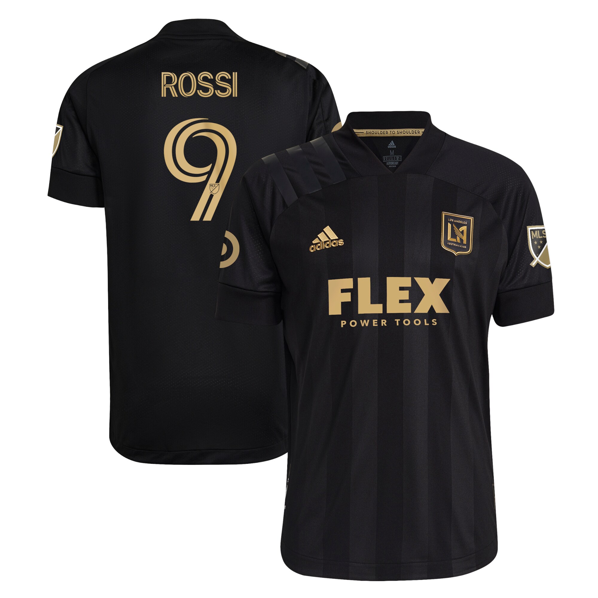 Men's LAFC Jerseys Black Diego Rossi 2021 Primary Authentic Player Style