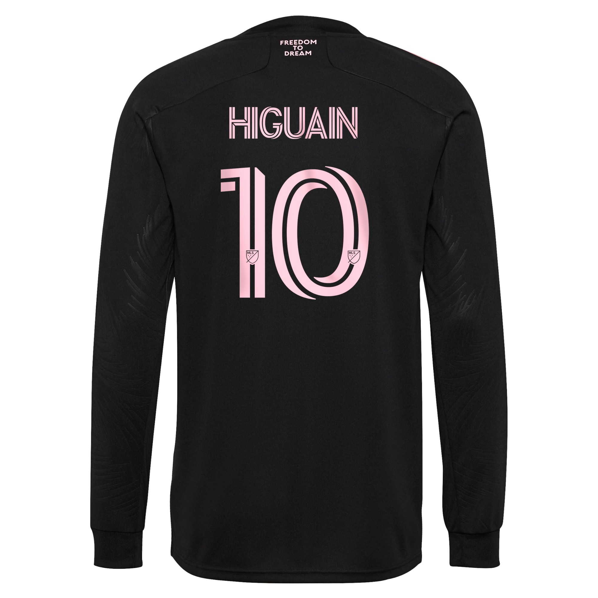 Men's Inter Miami CF Jerseys Black Gonzalo Higuain 2021 La Palma Printed Long Sleeve Player Style