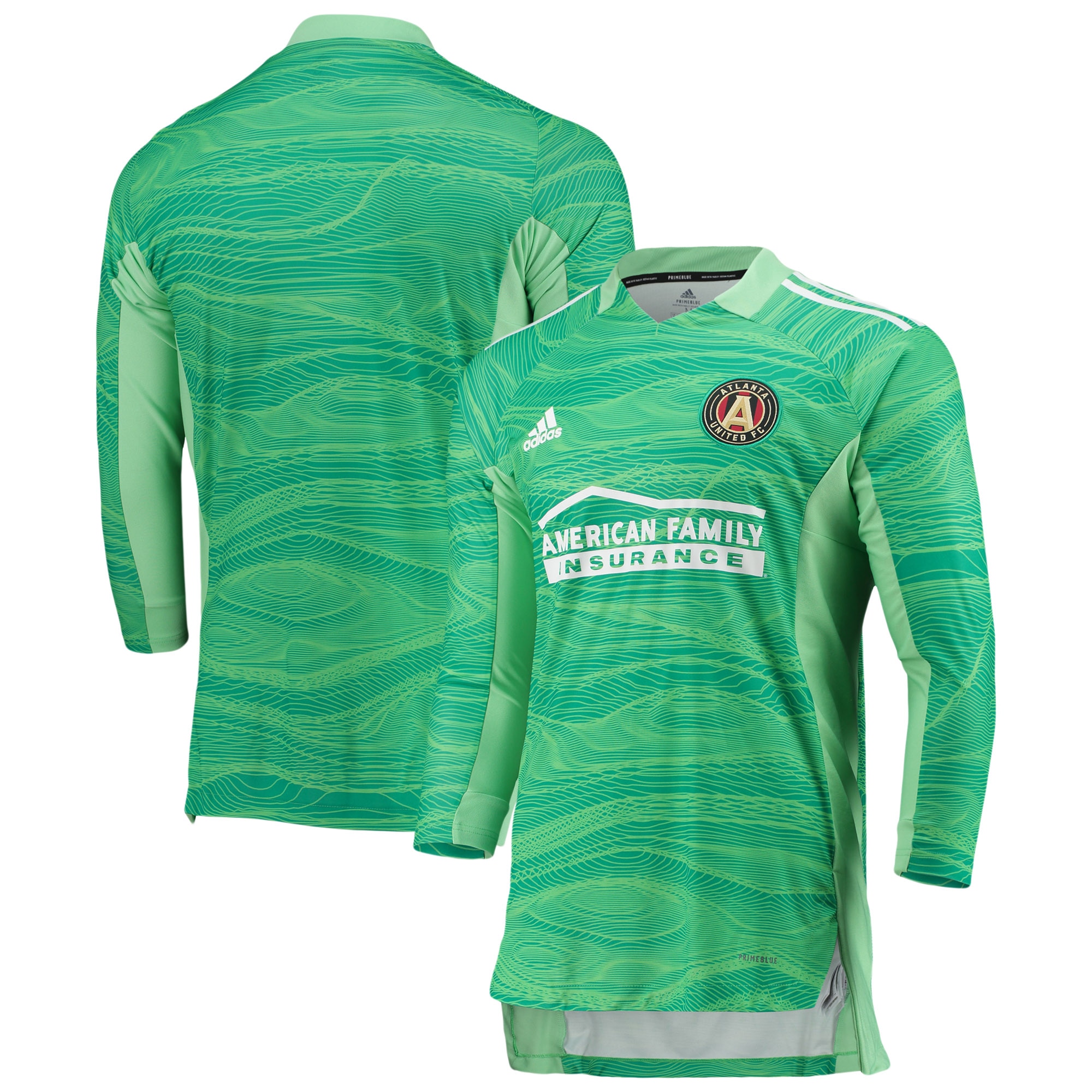 Men's Atlanta United FC Jerseys Green 2021 Goalkeeper Long Sleeve Style