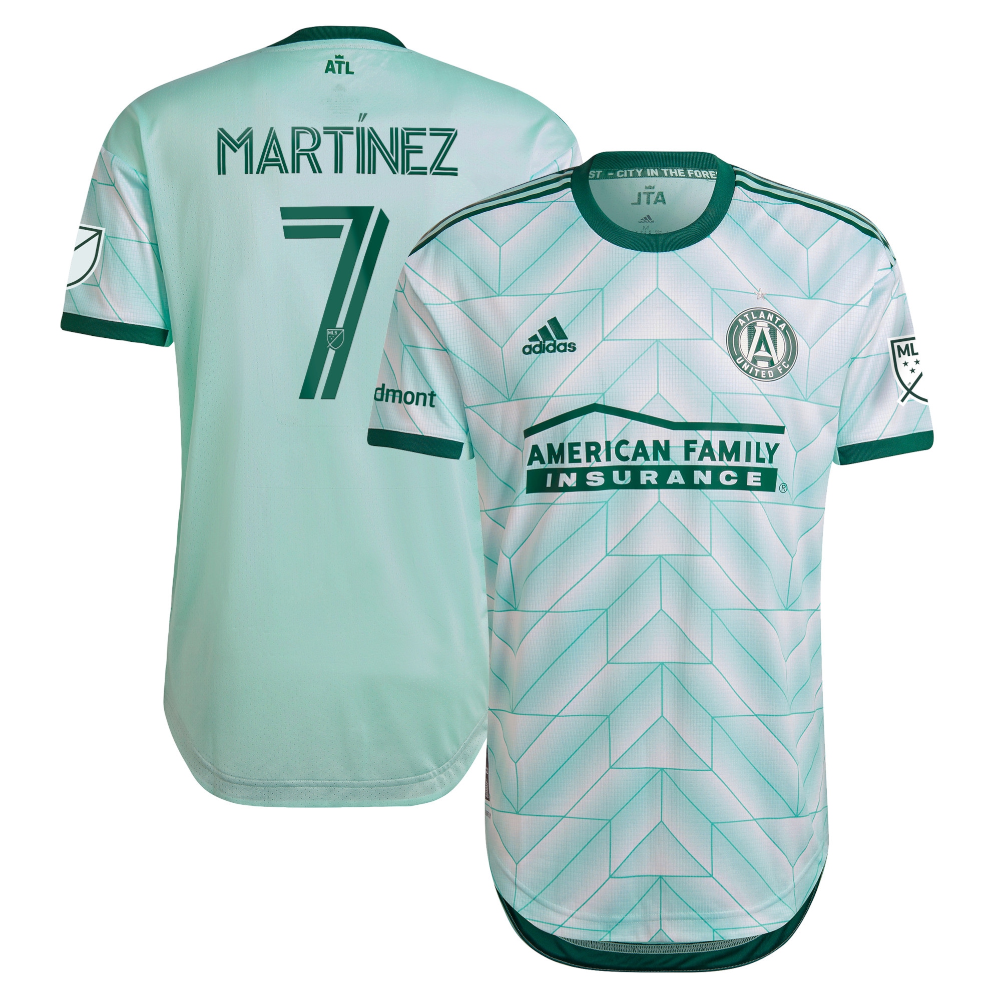 Men's Atlanta United FC Jerseys Mint Josef Martinez 2022 The Forest Kit Authentic Player Style