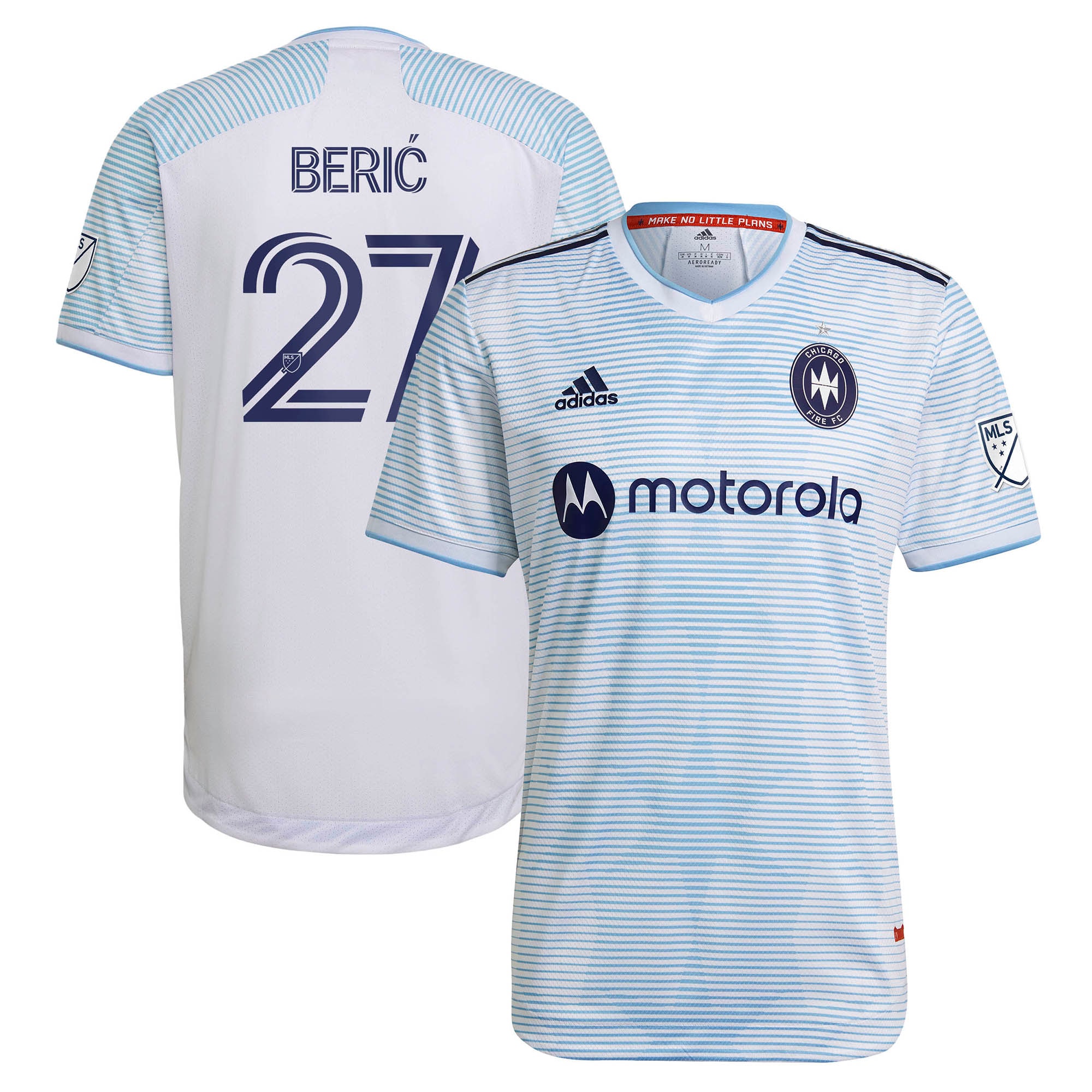 Men's Chicago Fire Jerseys White Robert Beric 2021 Secondary Authentic Style