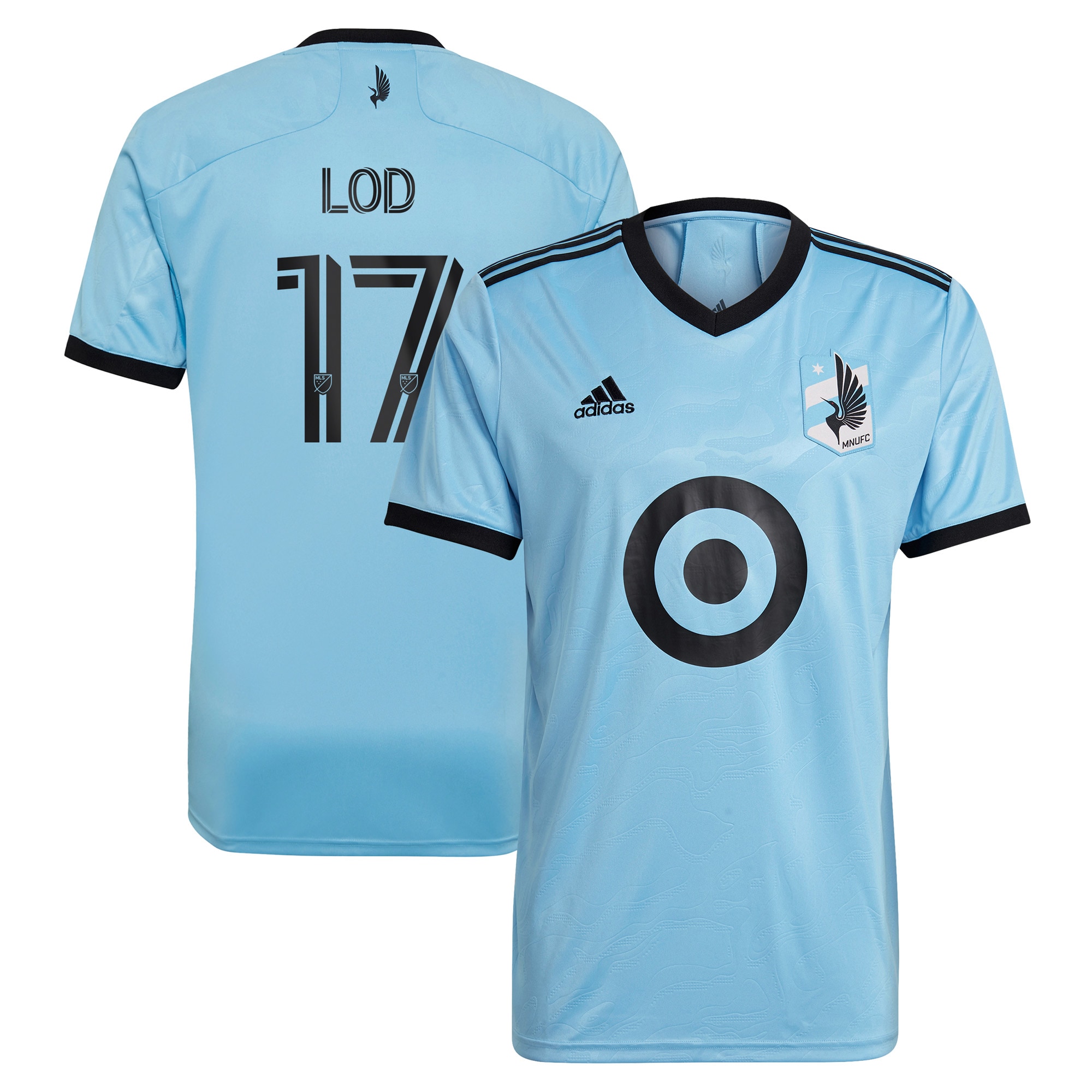 Men's Minnesota United FC Jerseys Light Blue Robin Lod 2021 The River Kit Printed Player Style