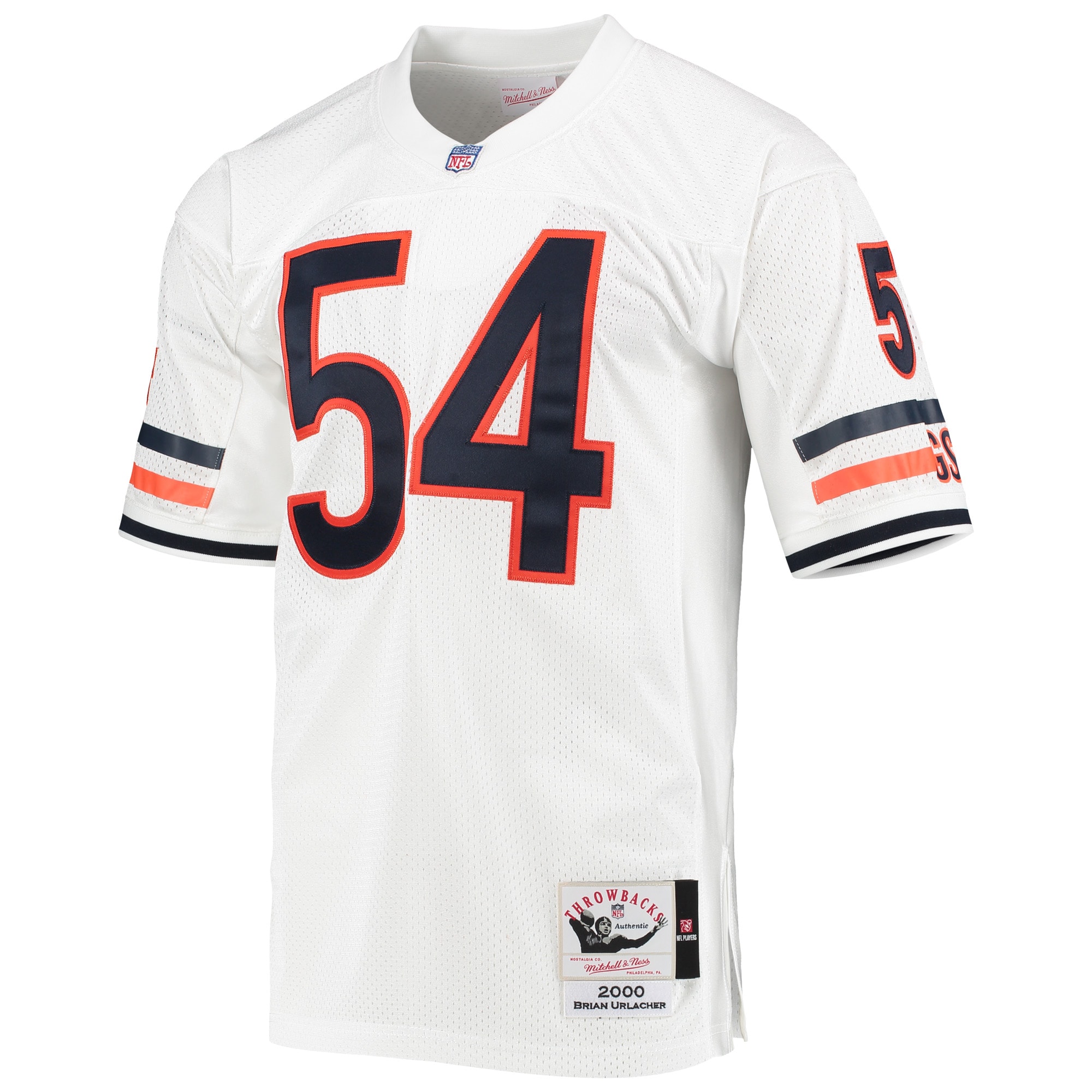 Men's Chicago Bears Jerseys White Brian Urlacher 2000 Authentic Throwback Retired Player Style