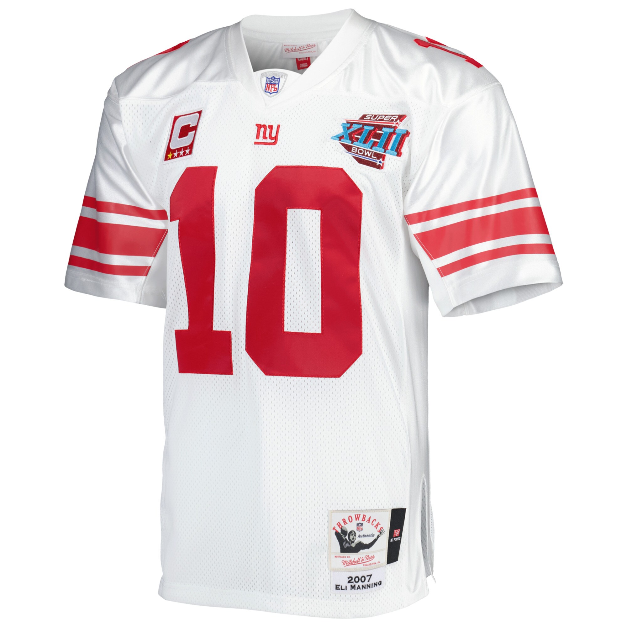 Men's New York Giants Jerseys White Eli Manning Super Bowl XLII Authentic Throwback Retired Player Style