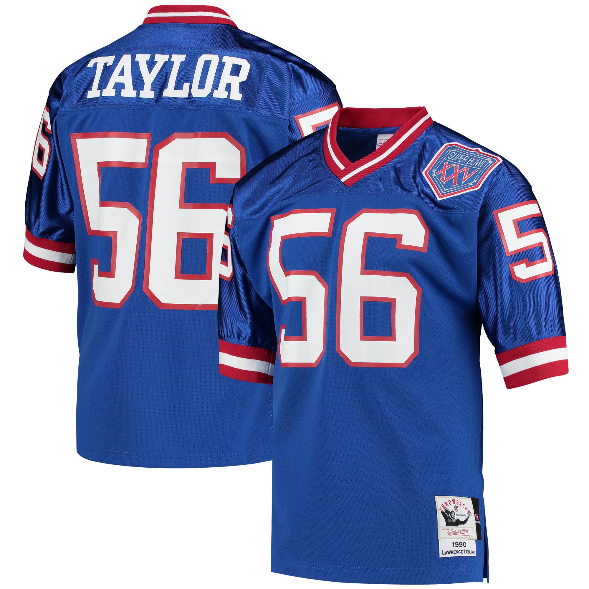 Men's New York Giants Jerseys Royal Lawrence Taylor 1990 Authentic Throwback Retired Player Style