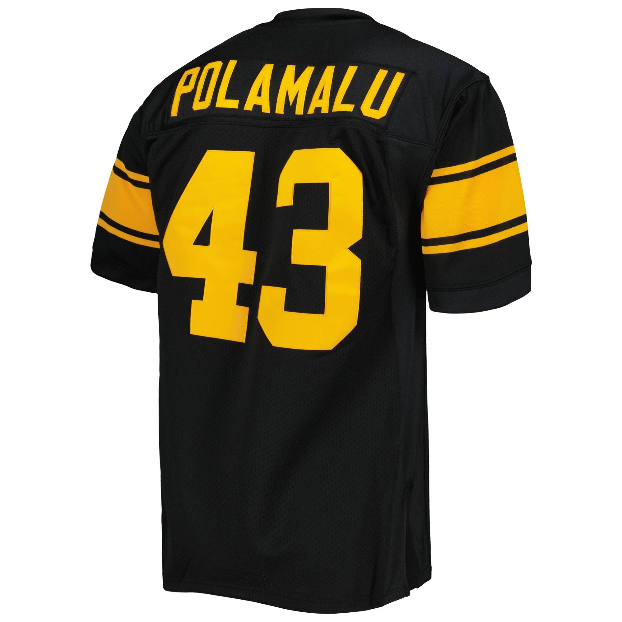 Men's Pittsburgh Steelers Jerseys Black Troy Polamalu 2008 Alternate Authentic Retired Player Style