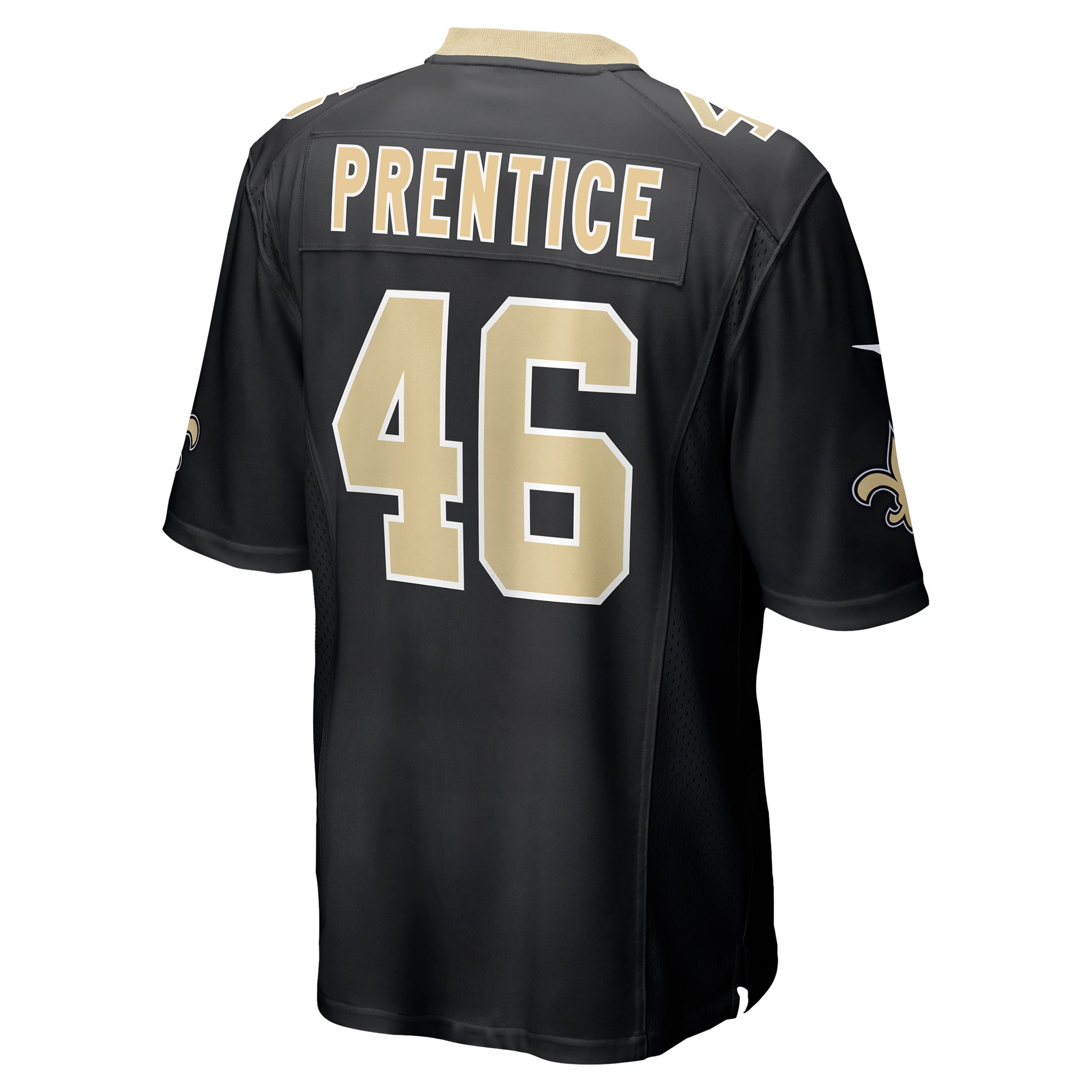 Men's New Orleans Saints Jerseys Black Adam Prentice Game Player Style