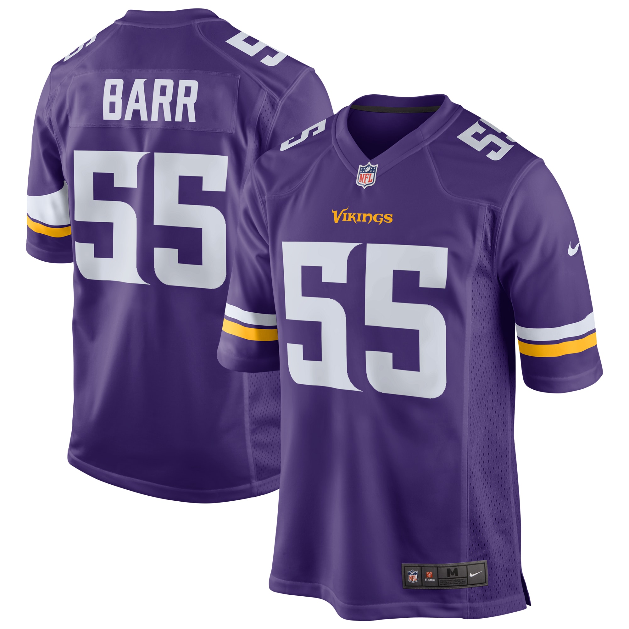 Men's Minnesota Vikings Jerseys Purple Anthony Barr Game Style