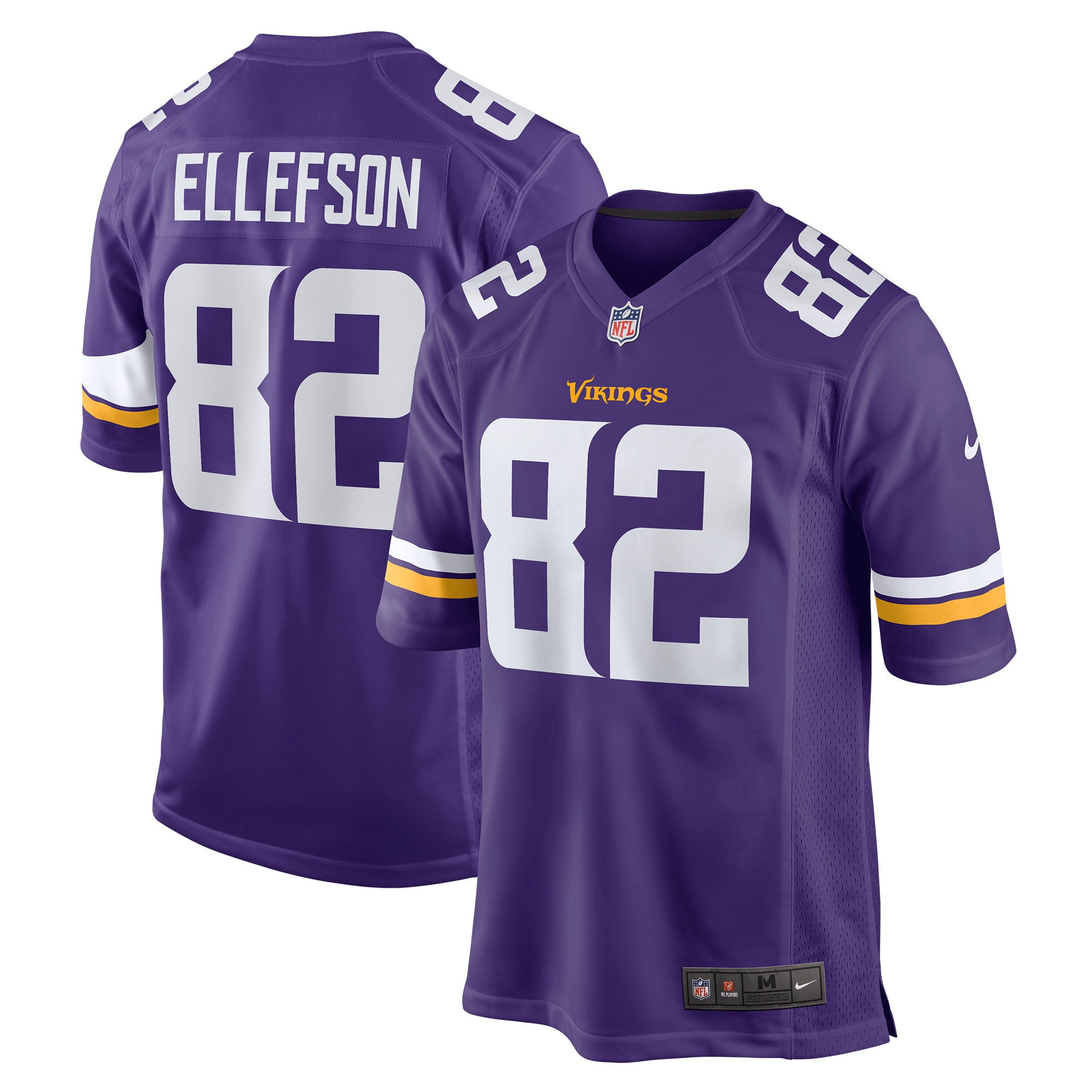 Men's Minnesota Vikings Jerseys Purple Ben Ellefson Game Style