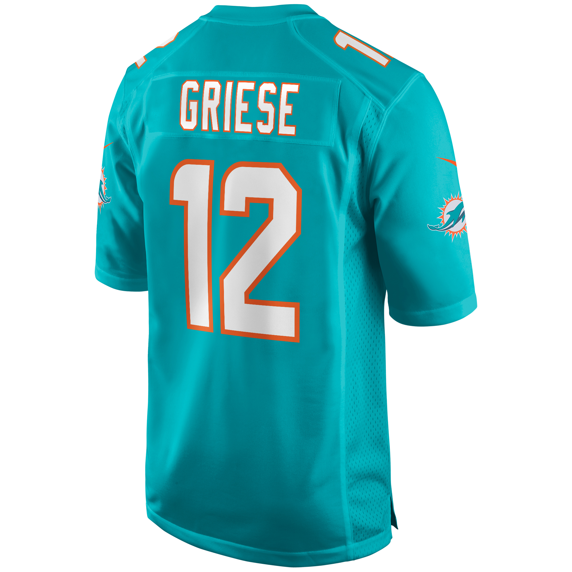 Men's Miami Dolphins Jerseys Aqua Bob Griese Game Retired Player Style