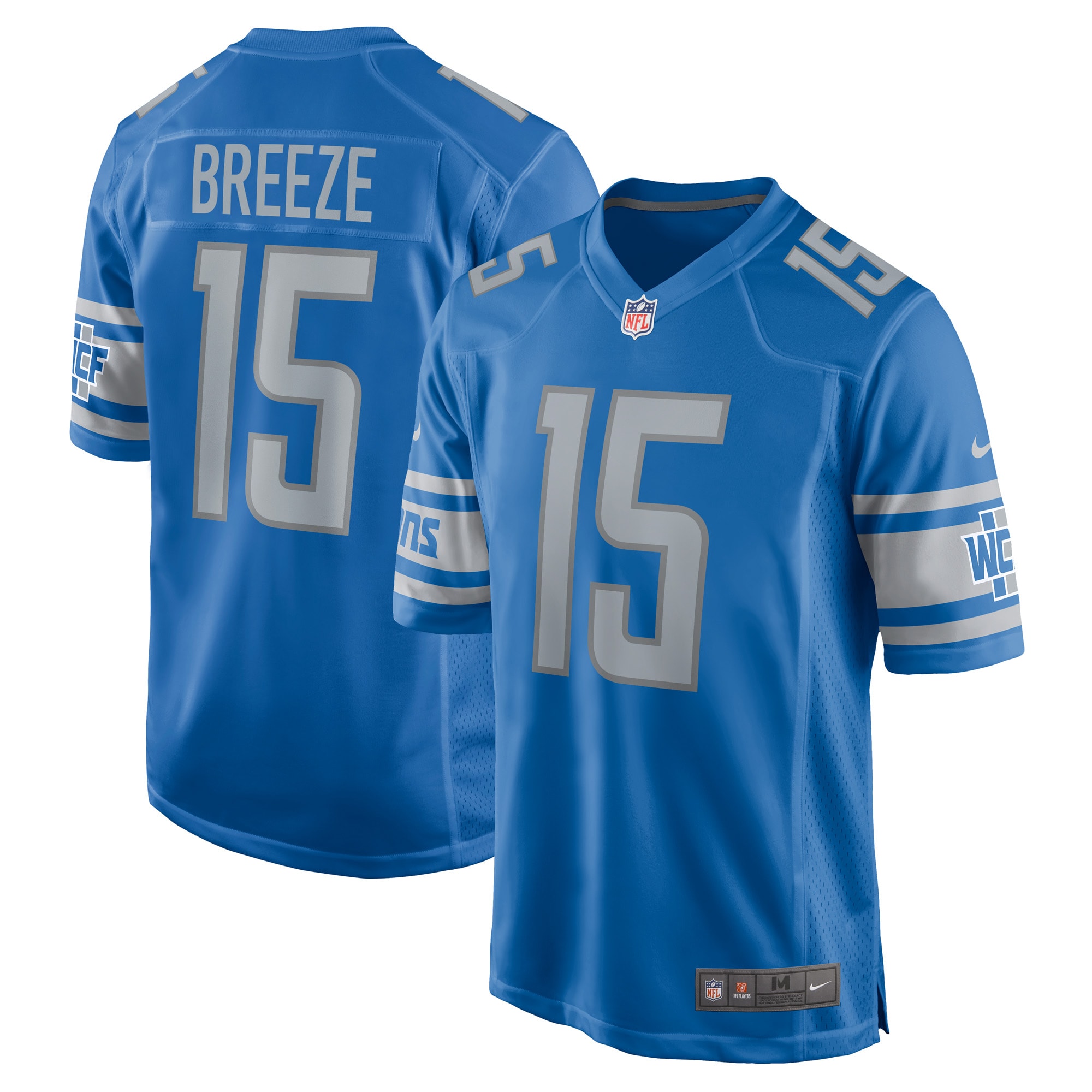 Men's Detroit Lions Jerseys Blue Brady Breeze Player Game Style