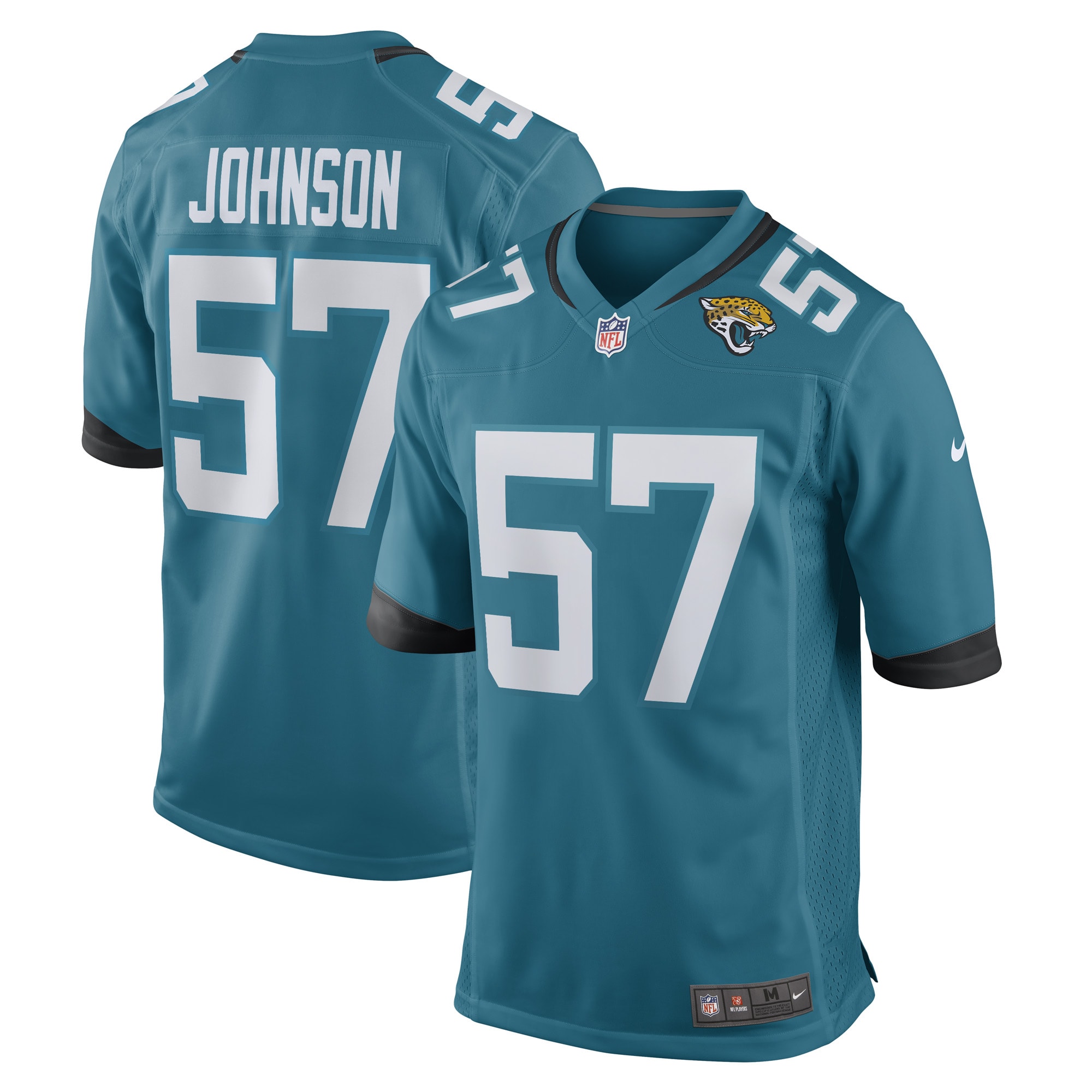 Men's Jacksonville Jaguars Jerseys Teal Caleb Johnson Game Player Style