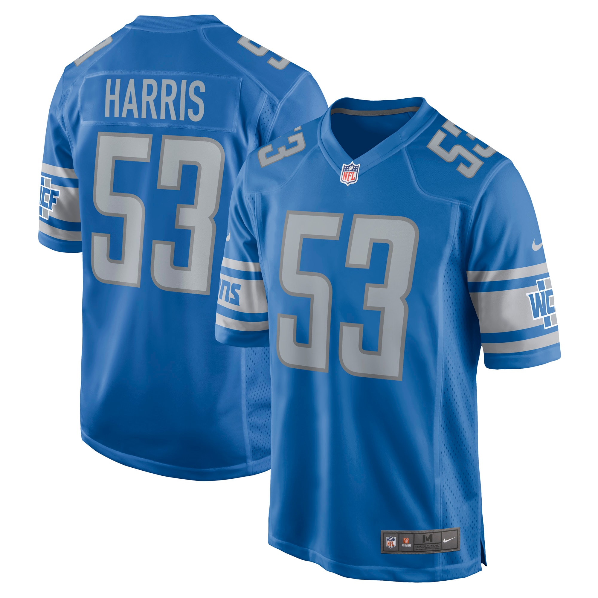 Men's Detroit Lions Jerseys Blue Charles Harris Game Style