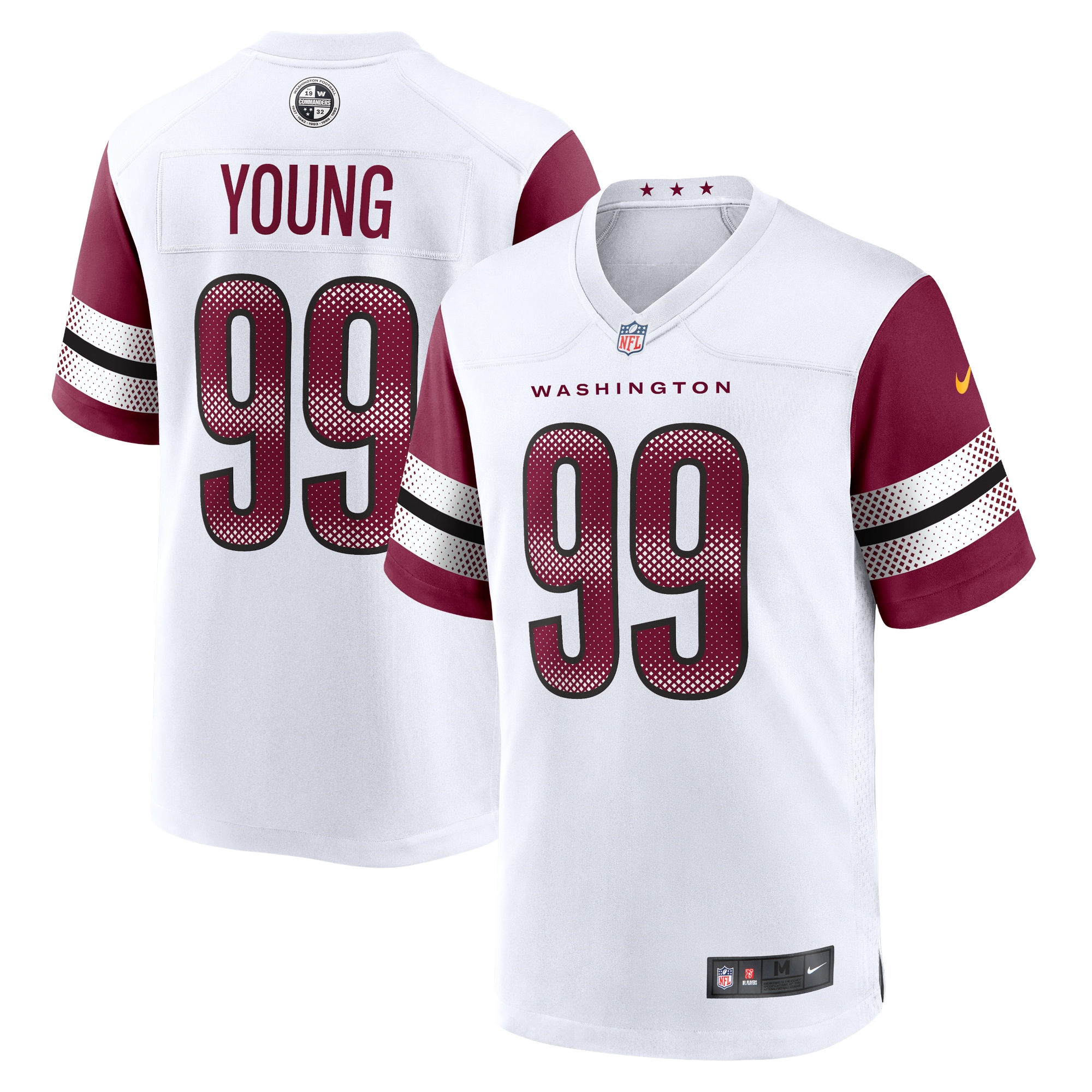 Men's Washington Commanders Jerseys White Chase Young Game Style