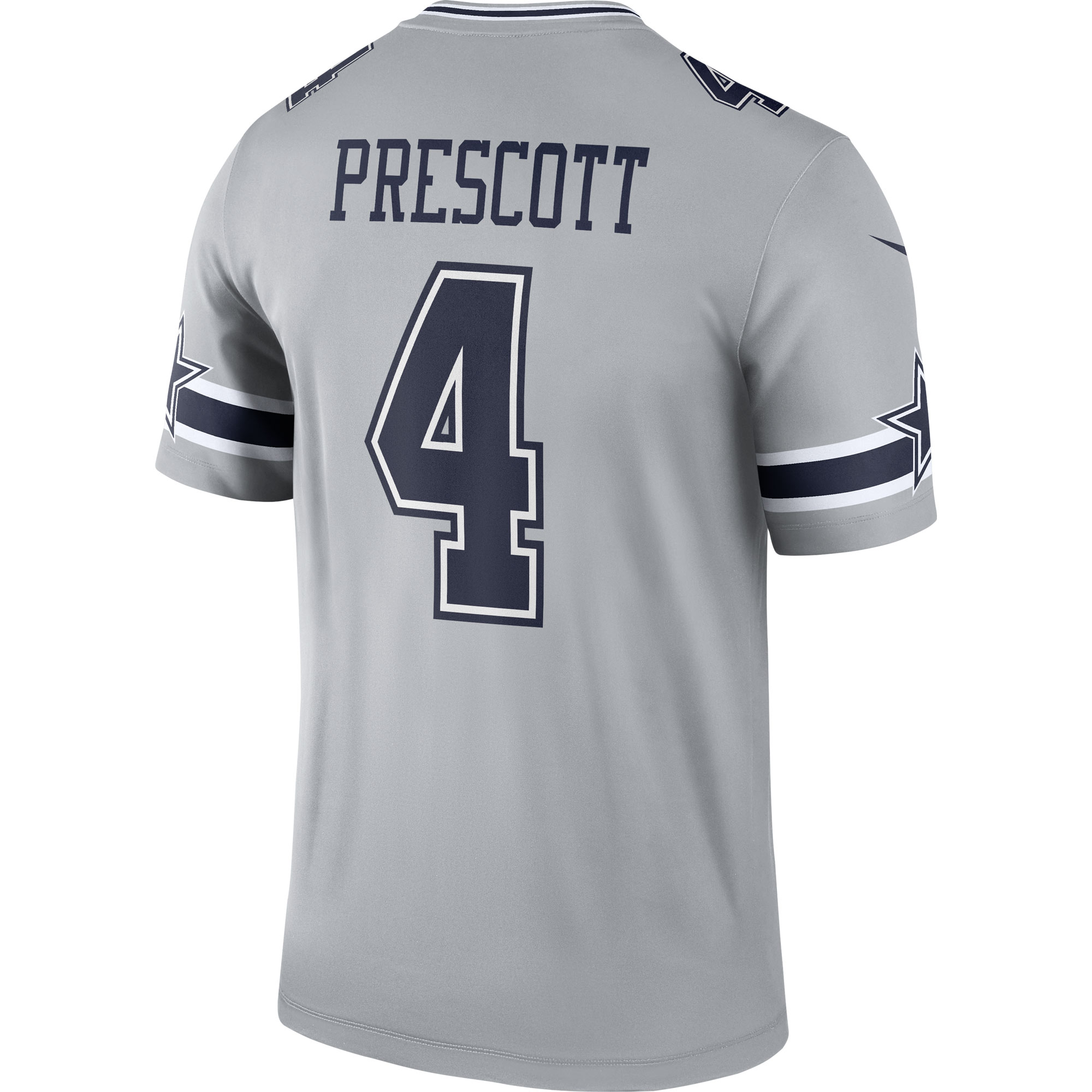 Men's Dallas Cowboys Jerseys Gray Dak Prescott Inverted Legend Style