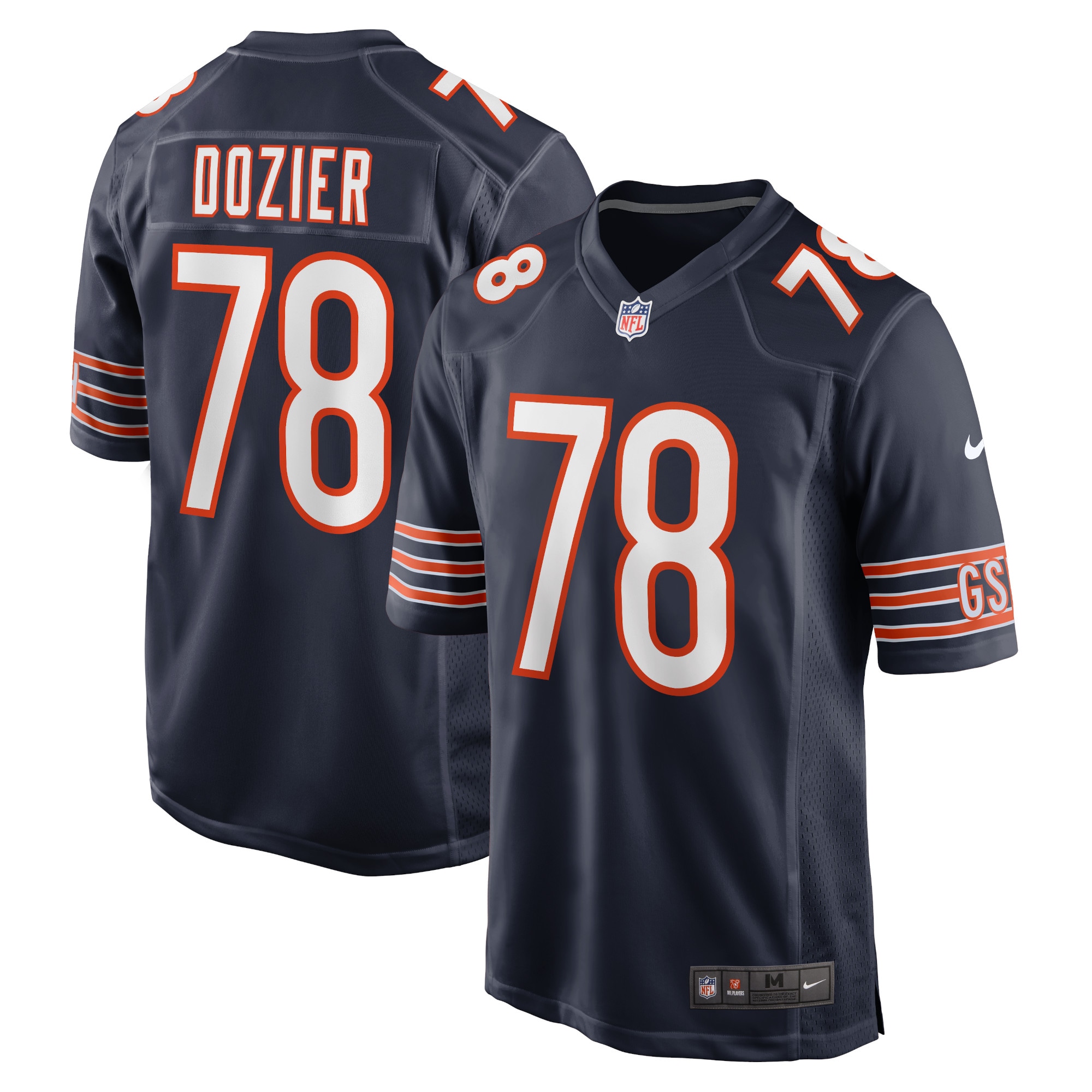 Men's Chicago Bears Jerseys Navy Dakota Dozier Game Style