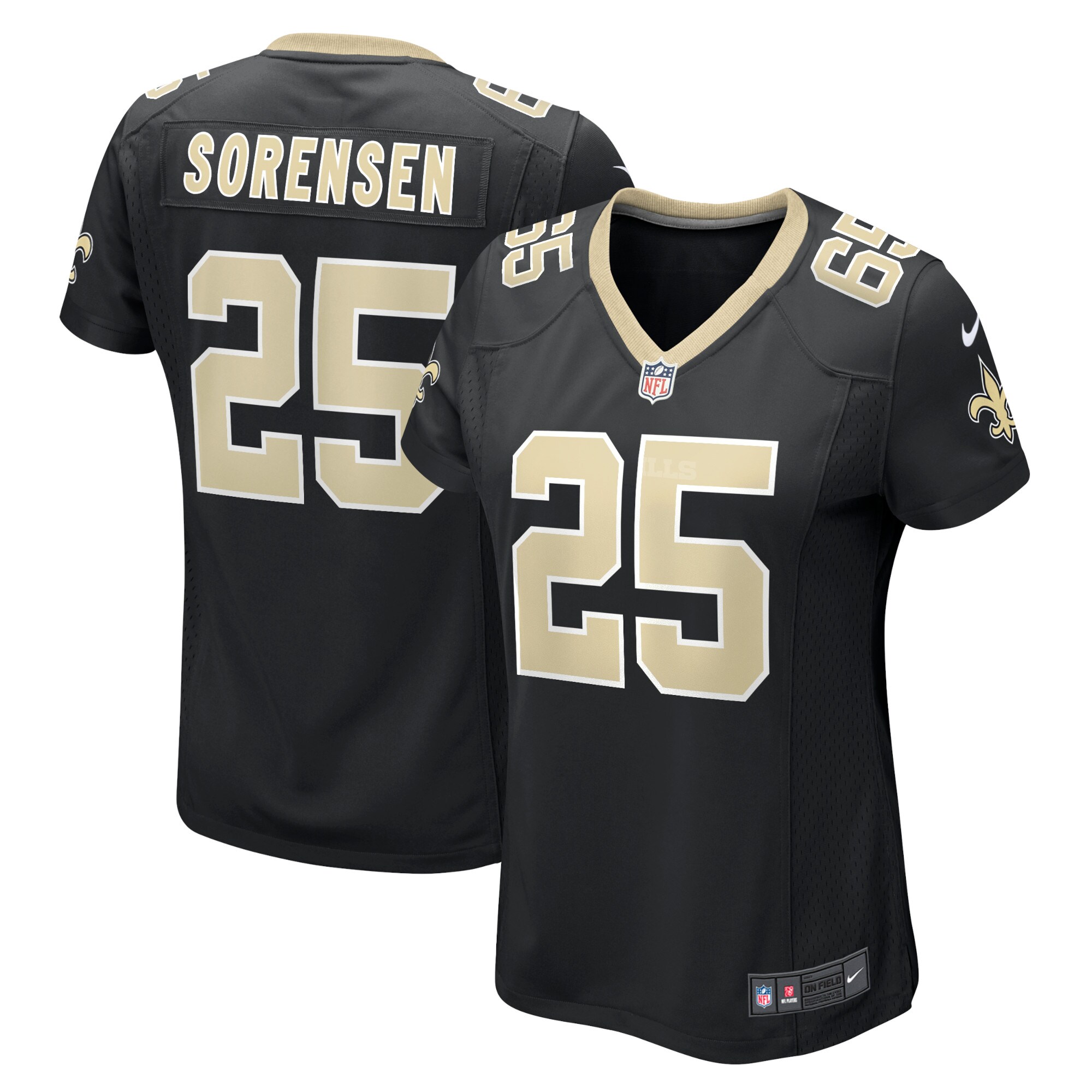 Men's New Orleans Saints Jerseys Black Daniel Sorensen Player Game Style