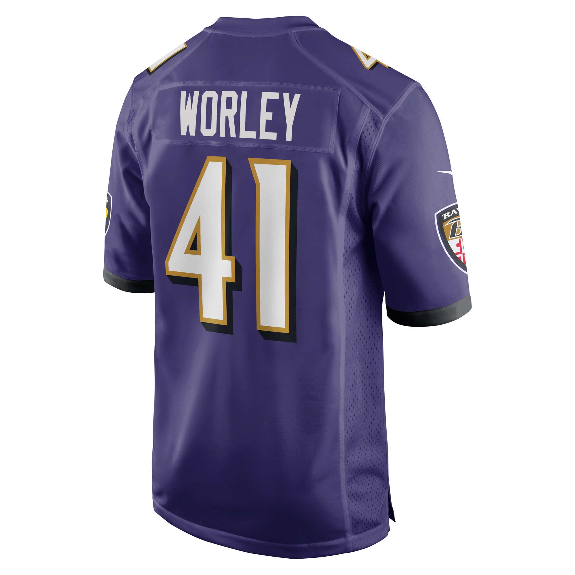 Men's Baltimore Ravens Jerseys Purple Daryl Worley Game Player Style
