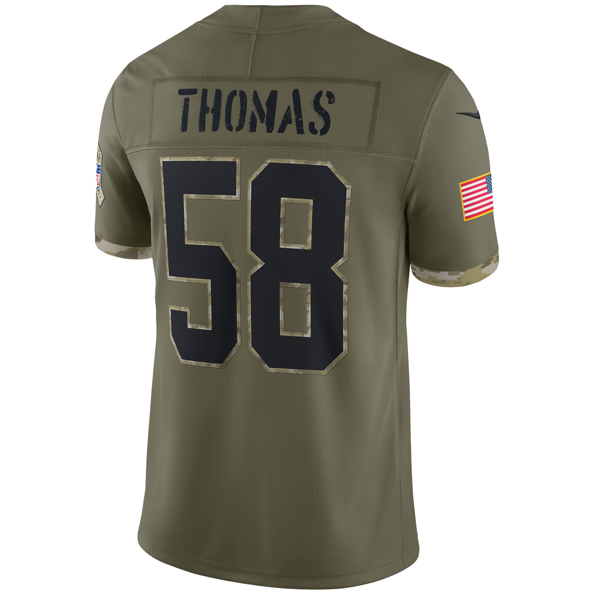 Men's Kansas City Chiefs Jerseys Olive Derrick Thomas 2022 Salute To Service Retired Player Limited Style