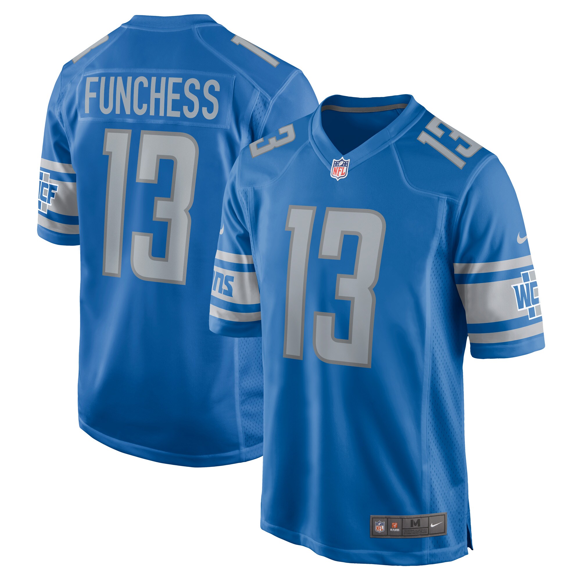 Men's Detroit Lions Jerseys Blue Devin Funchess Player Game Style