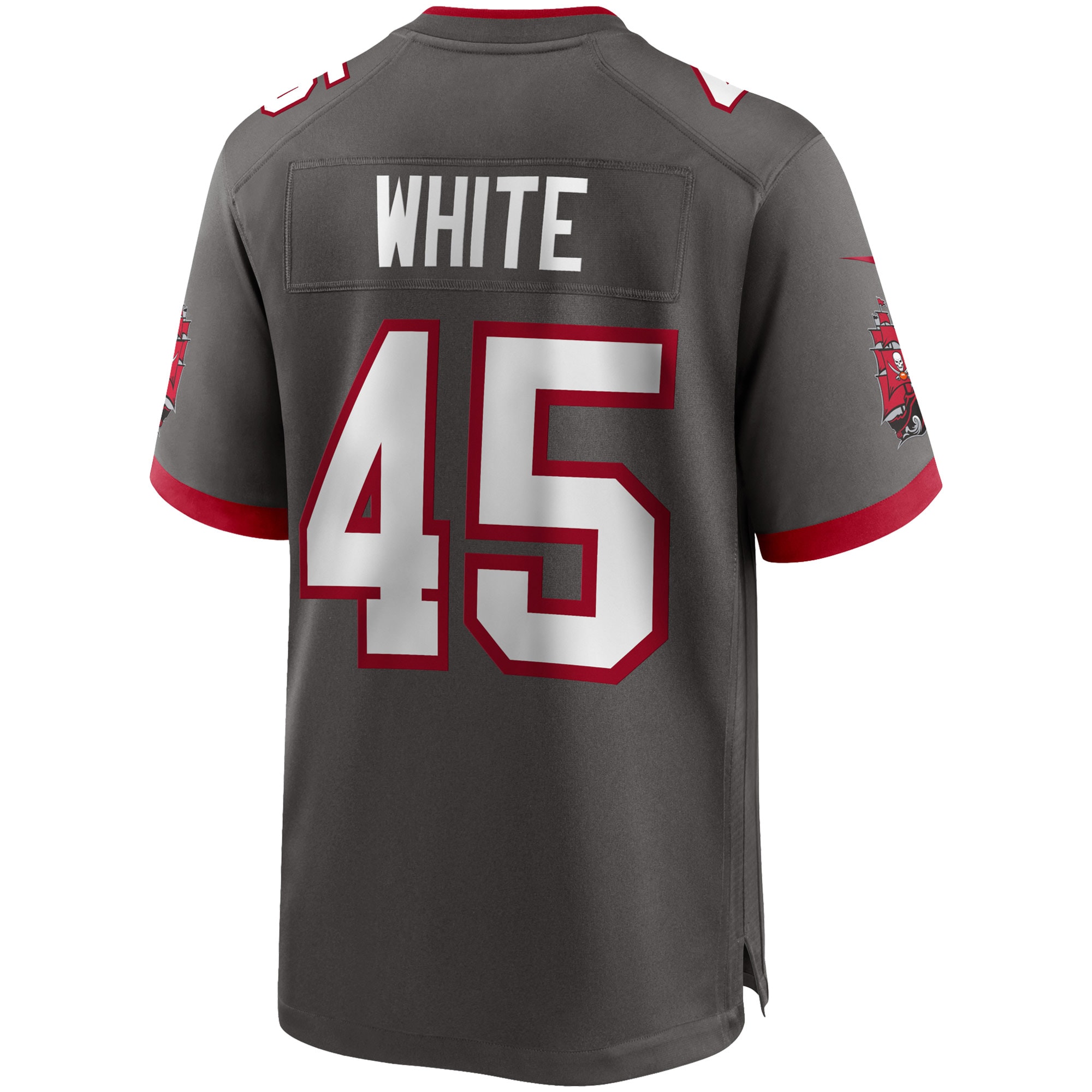 Men's Tampa Bay Buccaneers Jerseys Pewter Devin White Game Style