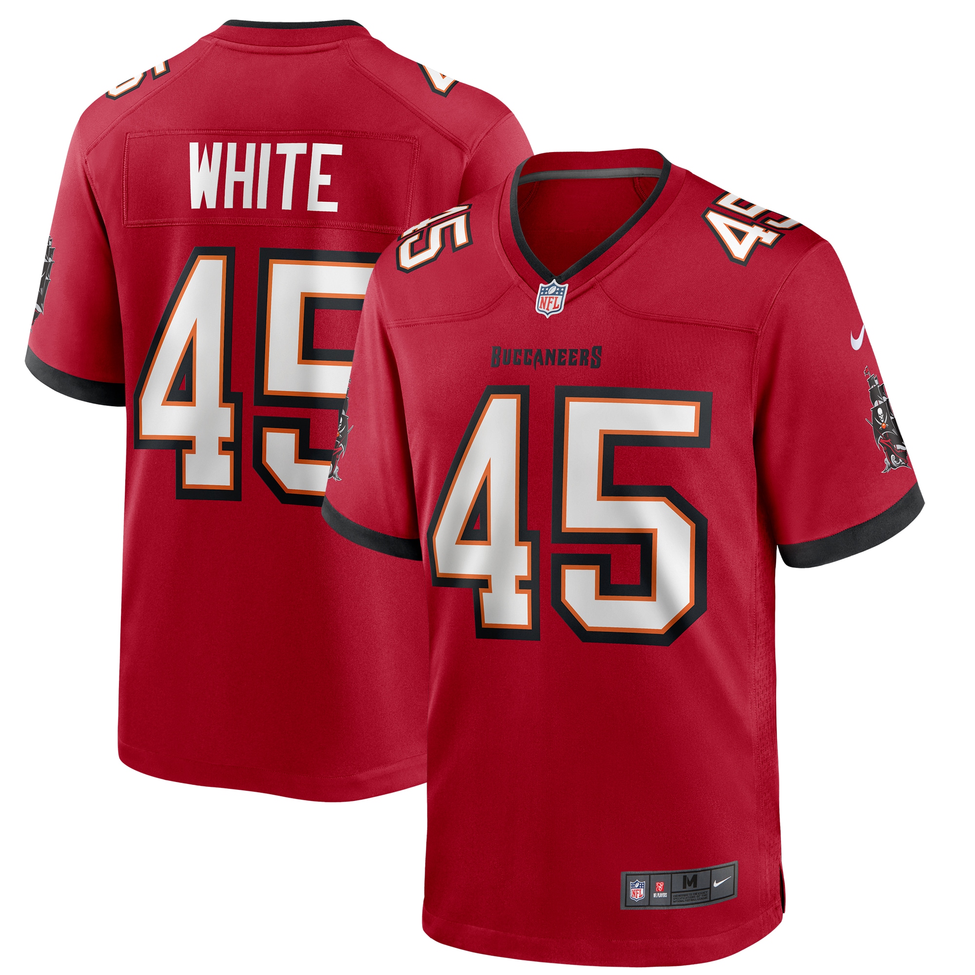 Men's Tampa Bay Buccaneers Jerseys Red Devin White Player Game Style