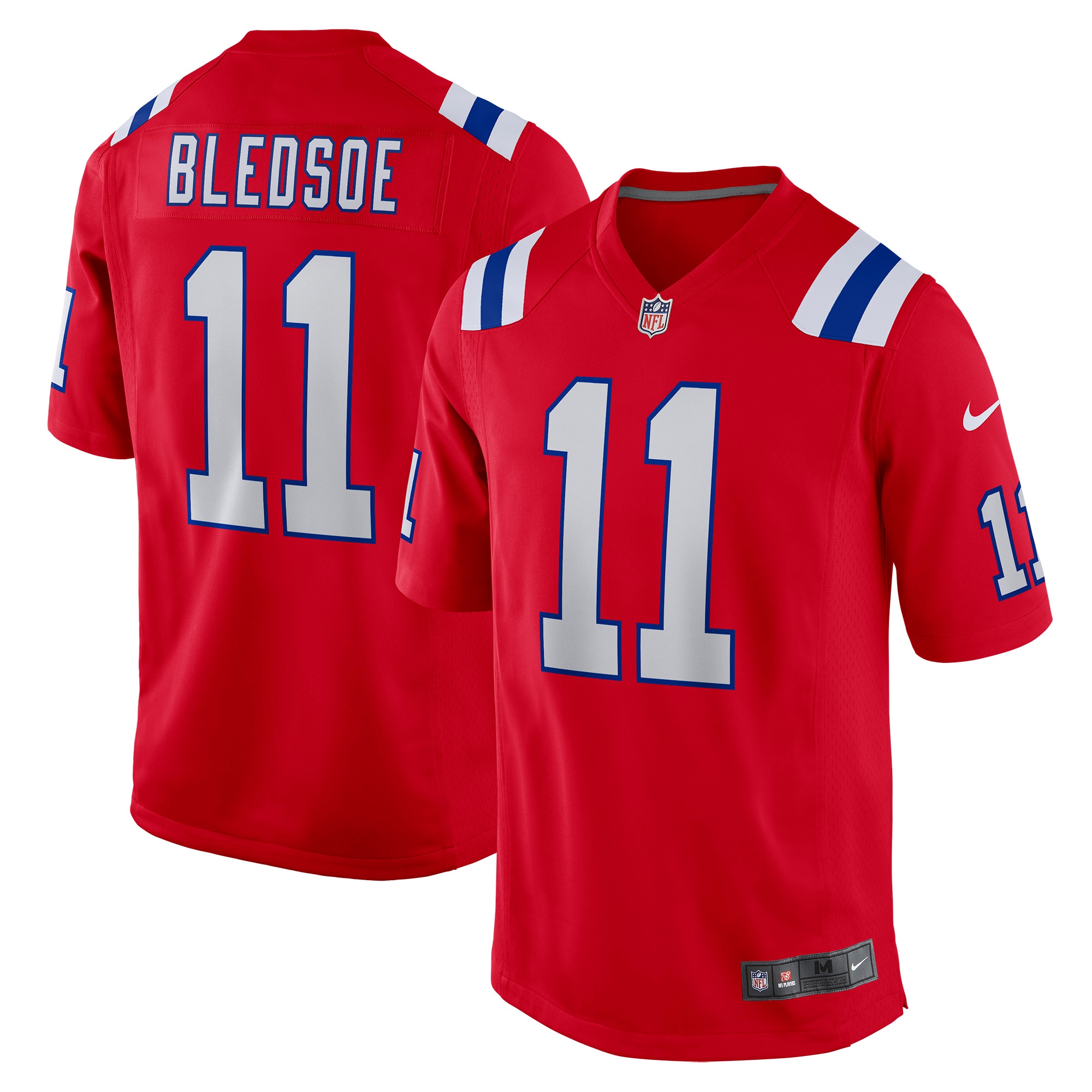 Men's New England Patriots Jerseys Red Drew Bledsoe Retired Player Alternate Game Style