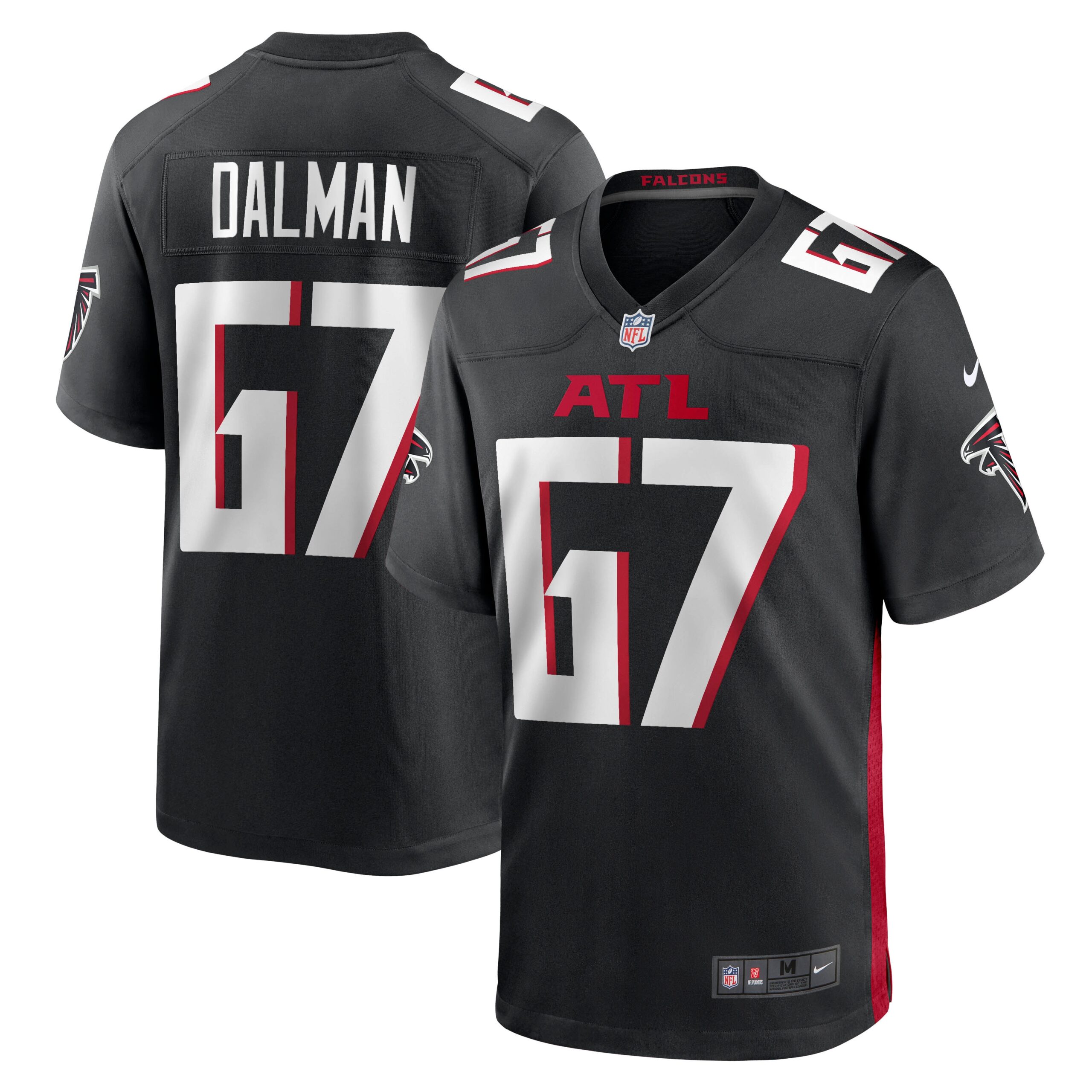 Men's Atlanta Falcons Jerseys Black Drew Dalman Game Style