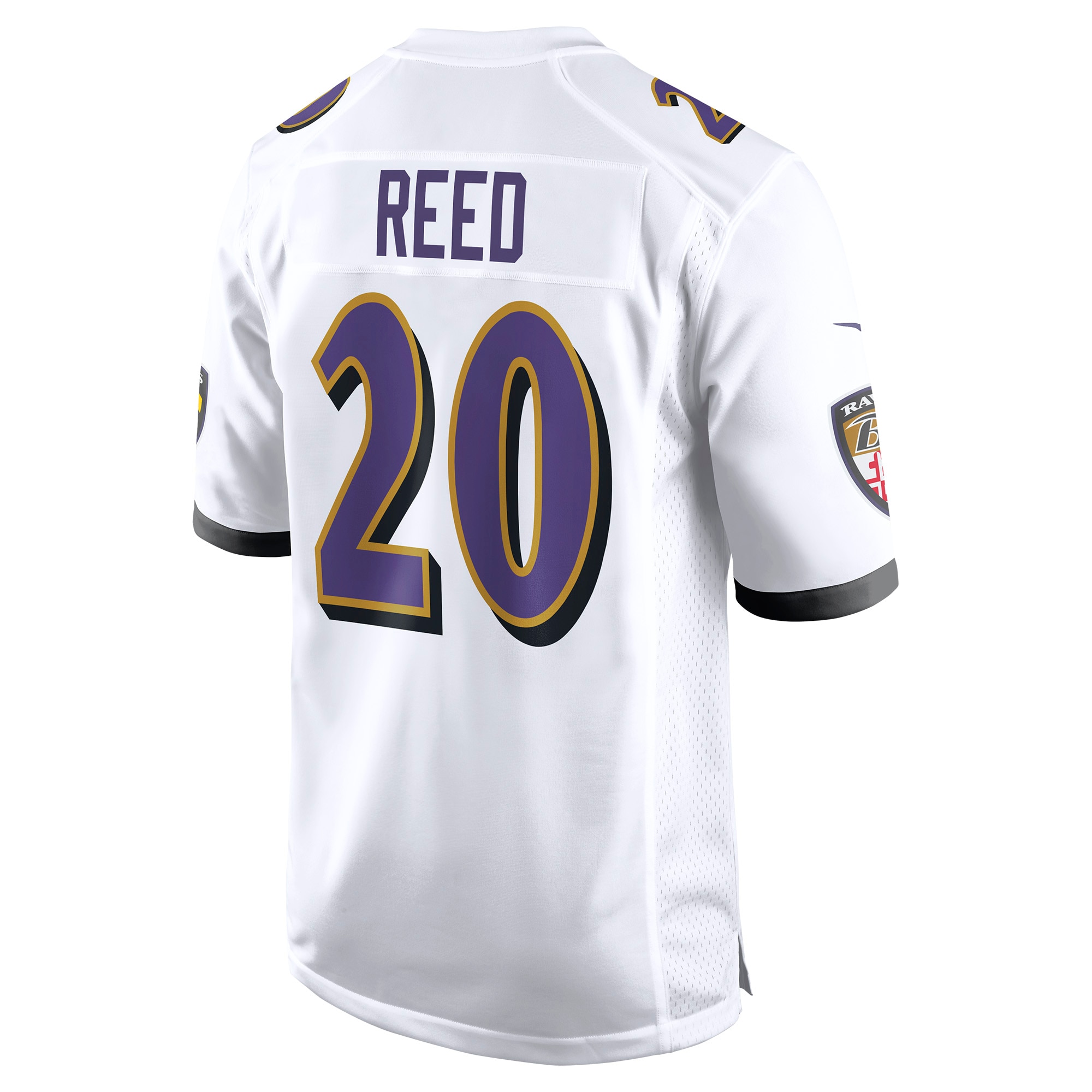 Men's Baltimore Ravens Jerseys White Ed Reed Retired Player Game Style