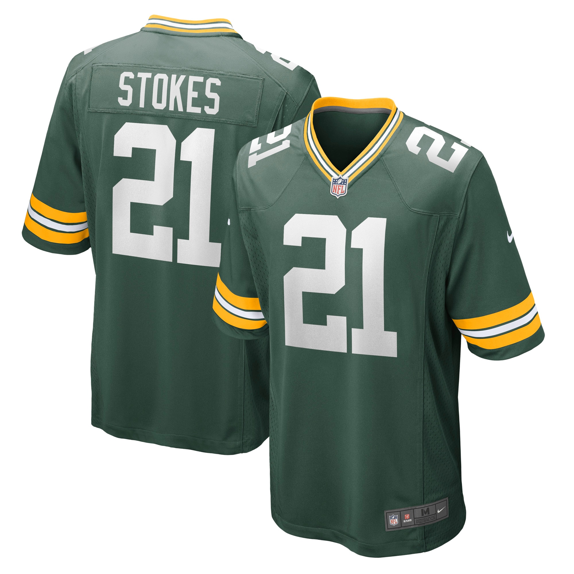 Men's Green Bay Packers Jerseys Green Eric Stokes Game Style