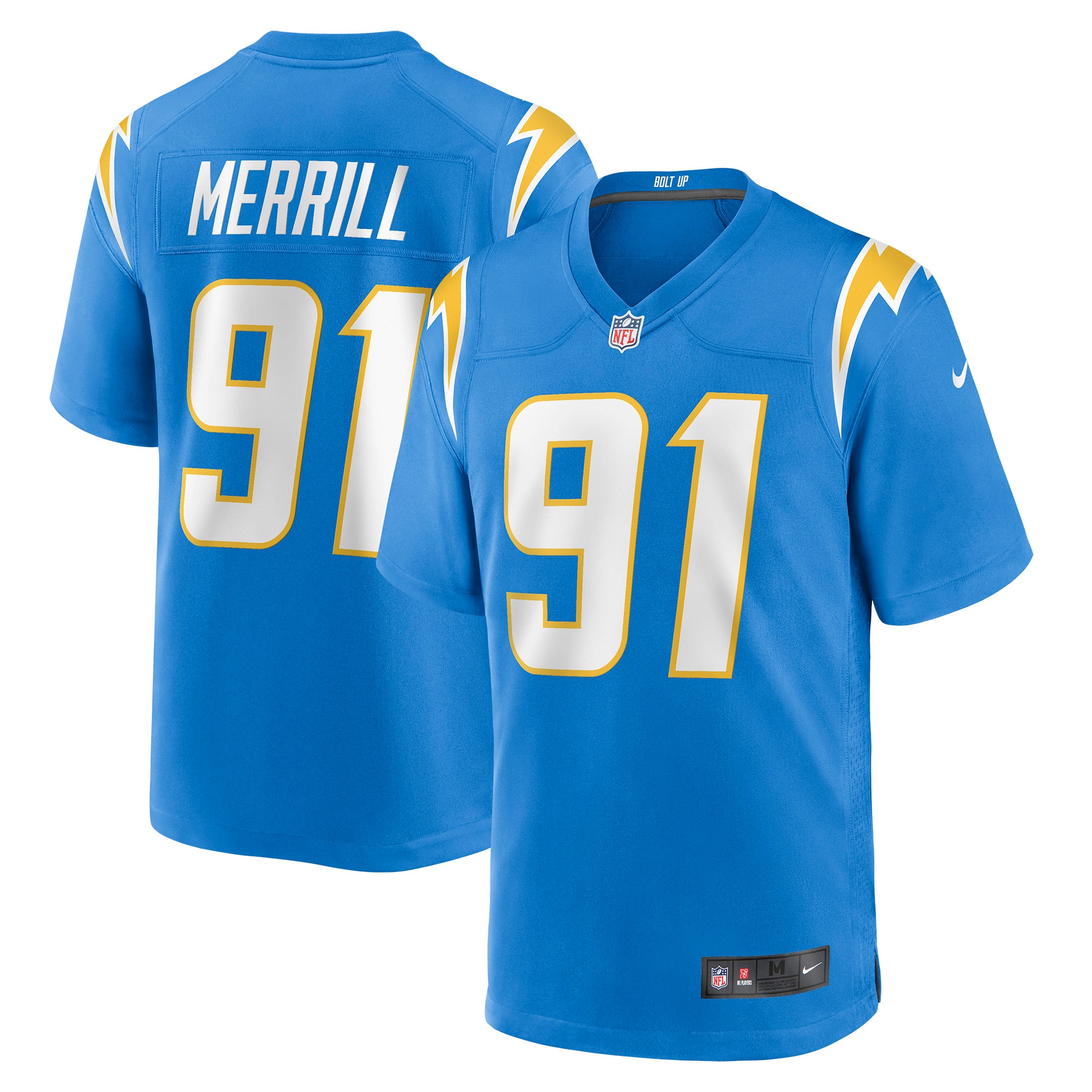 Men's Los Angeles Chargers Jerseys Powder Blue Forrest Merrill Player Game Style