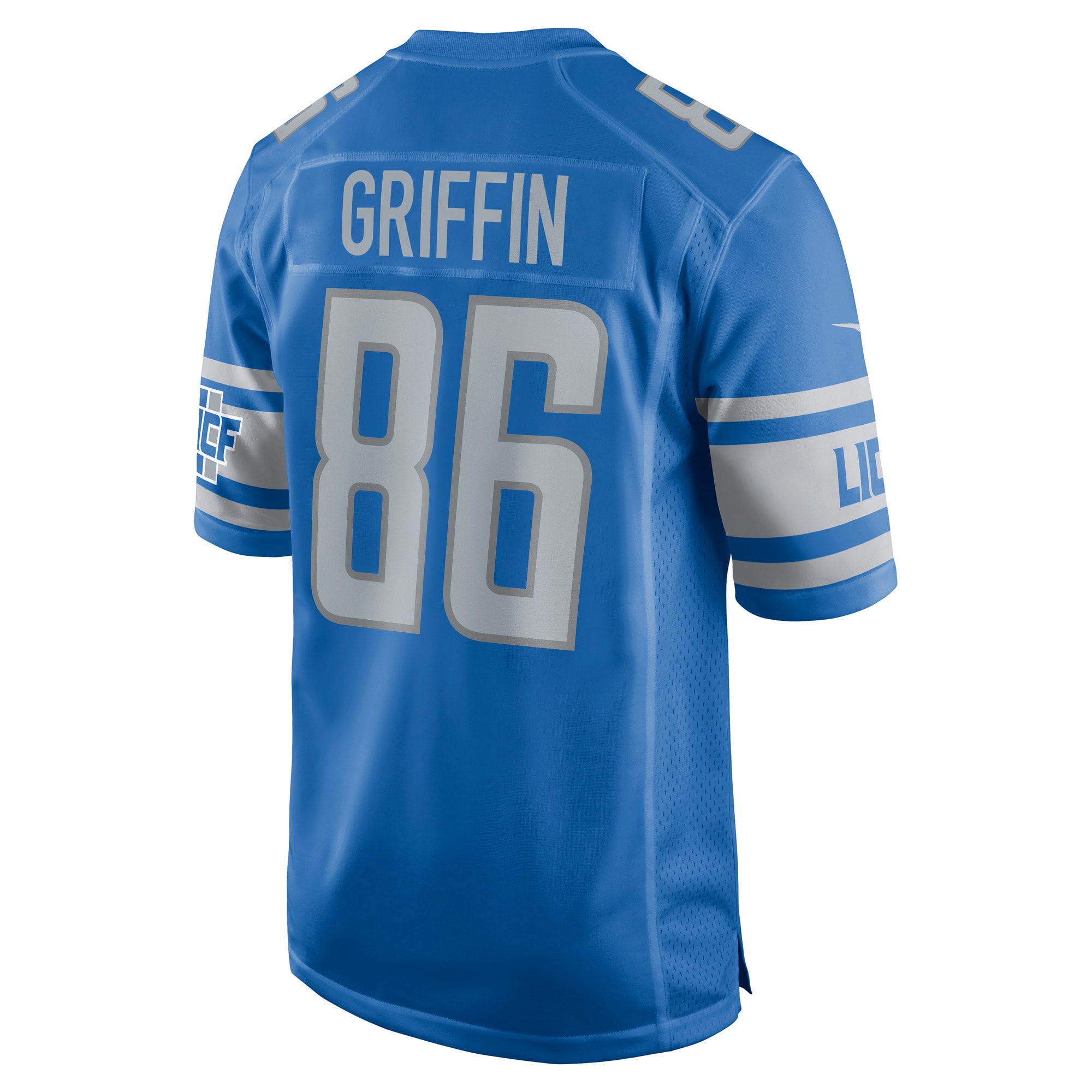 Men's Detroit Lions Jerseys Blue Garrett Griffin Player Game Style