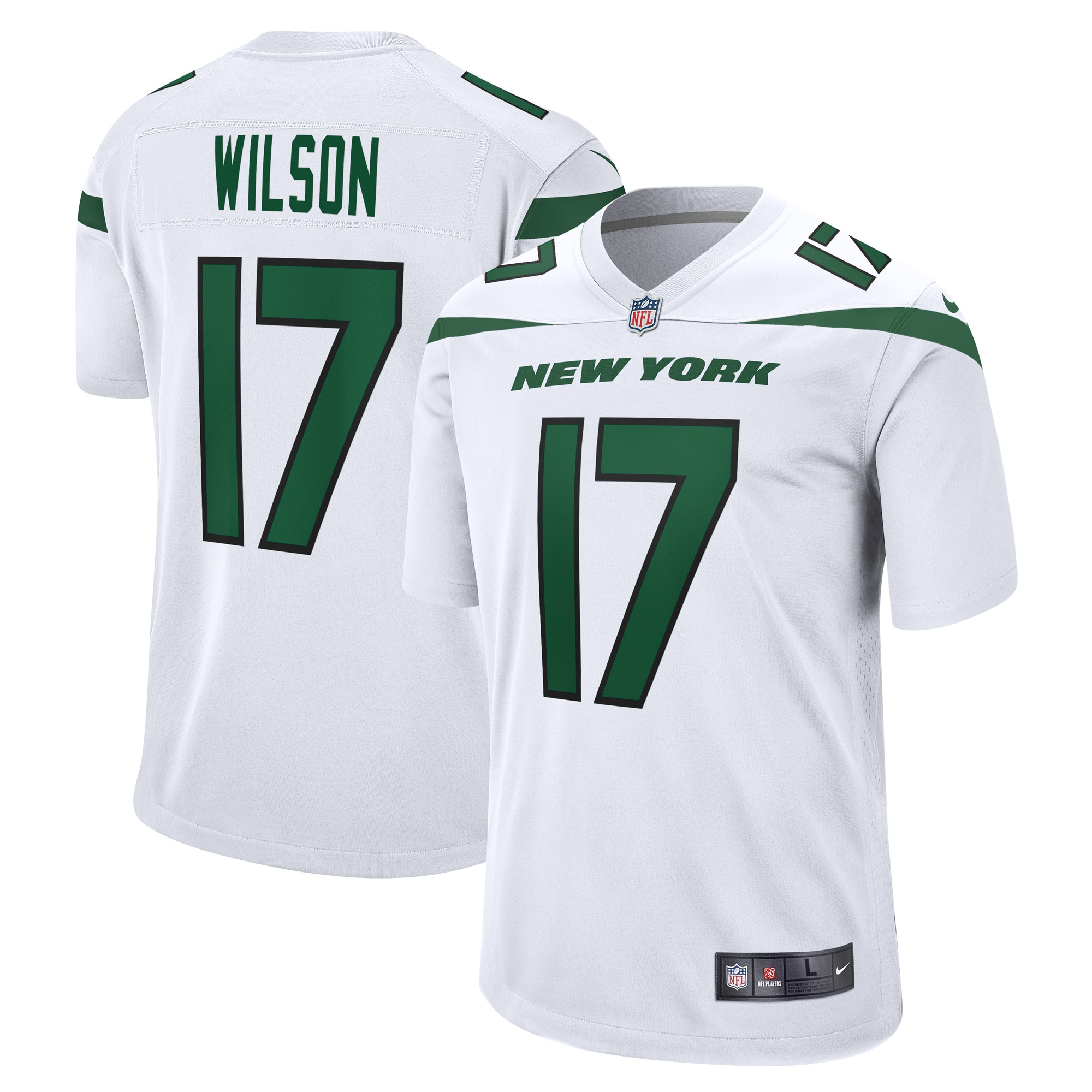 Men's New York Jets Jerseys White Garrett Wilson Game Player Style