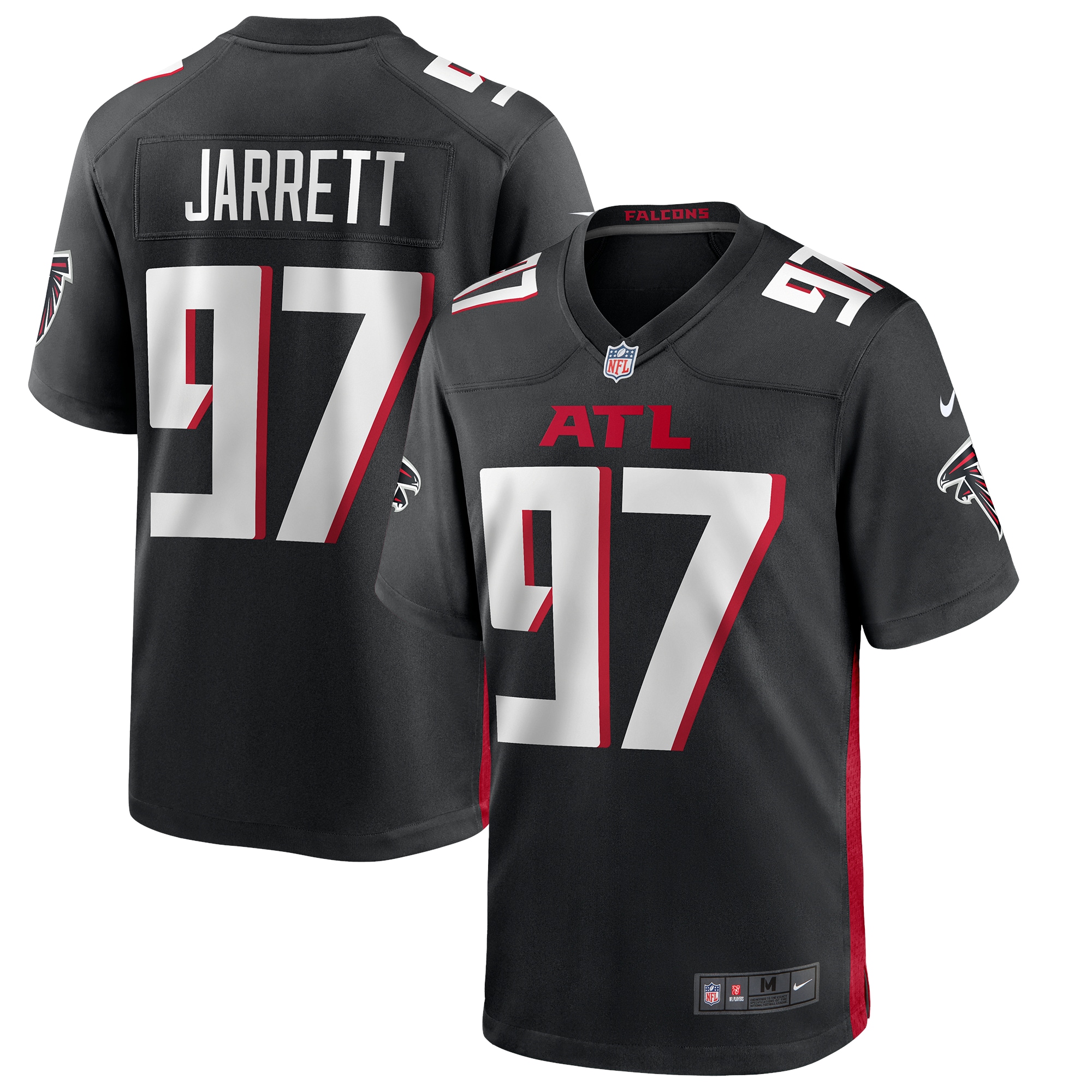 Men's Atlanta Falcons Jerseys Black Grady Jarrett Game Player Style