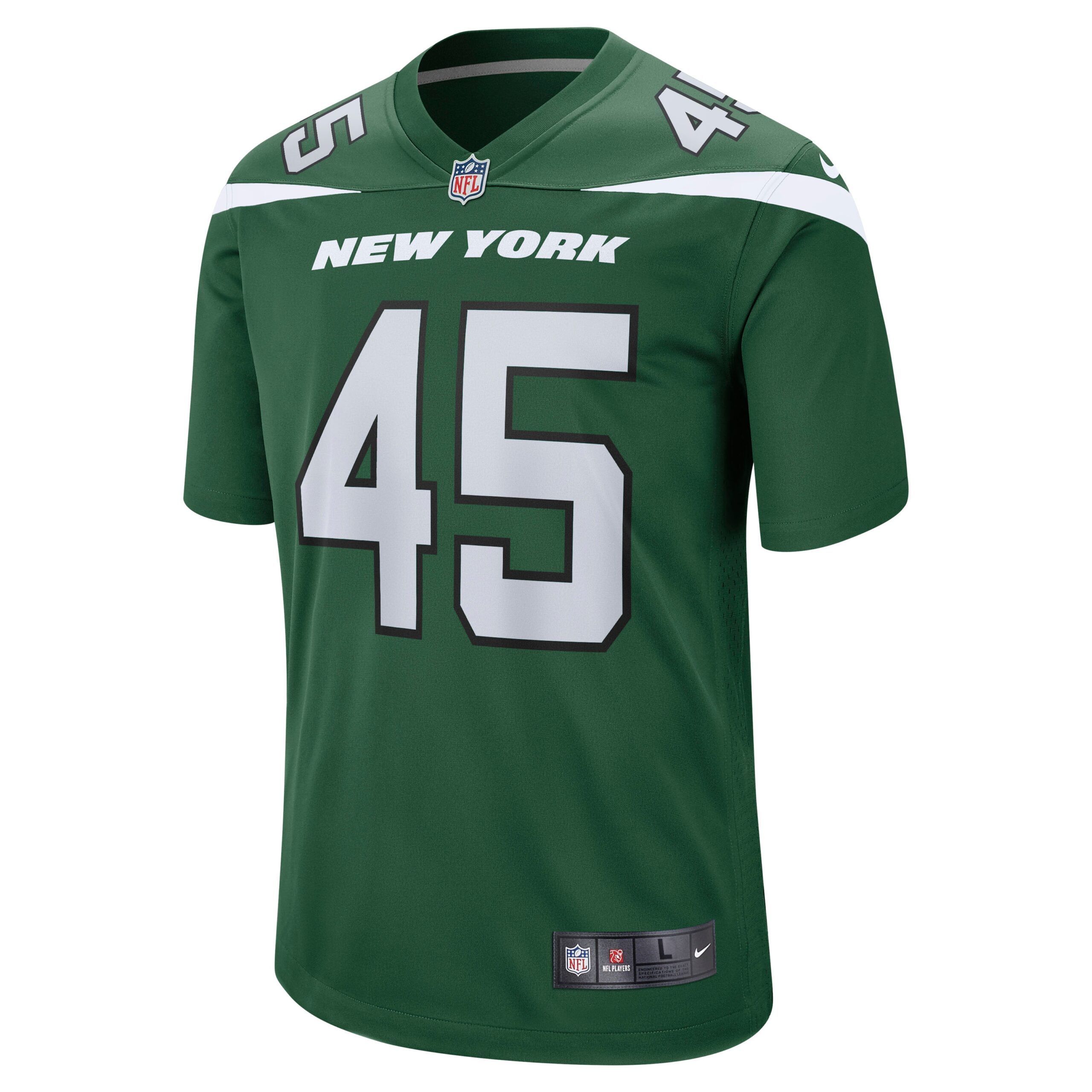 Men's New York Jets Jerseys Gotham Green Hamsah Nasirildeen Game Style