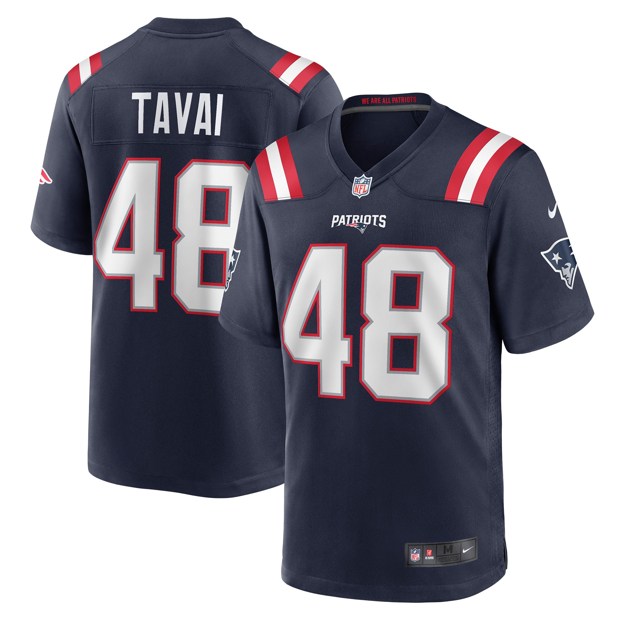 Men's New England Patriots Jerseys Navy Jahlani Tavai Game Player Style