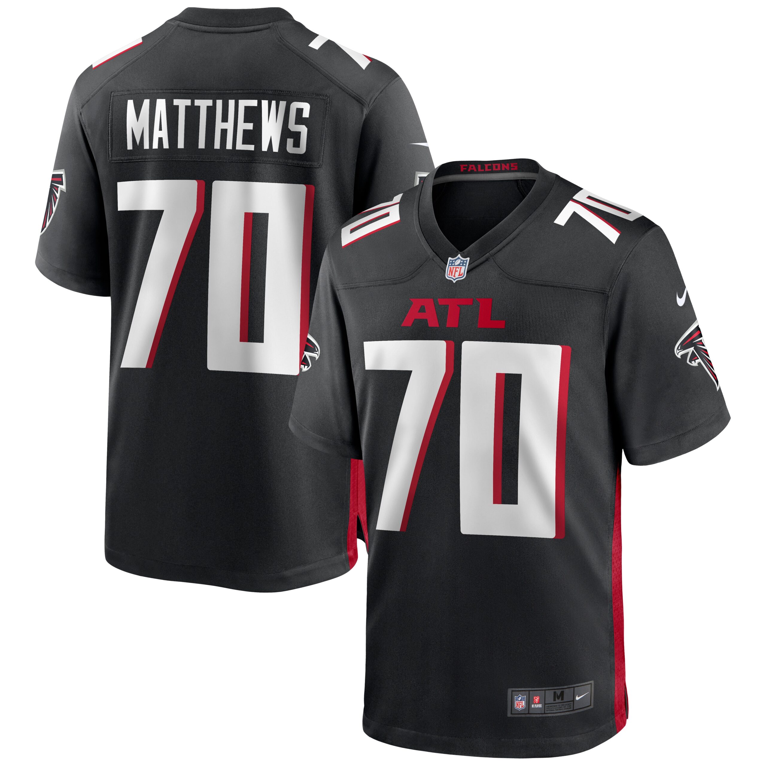 Men's Atlanta Falcons Jerseys Black Jake Matthews Game Style