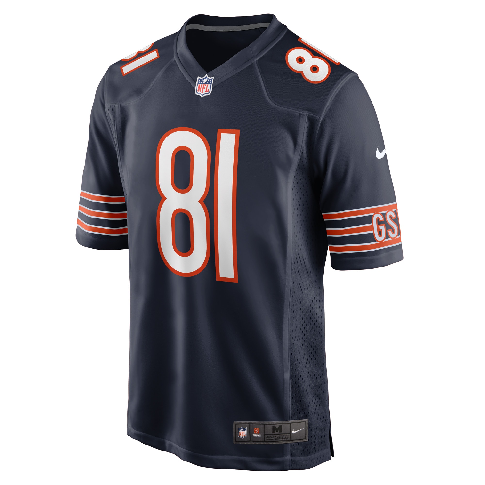 Men's Chicago Bears Jerseys Navy Jake Tonges Game Player Style