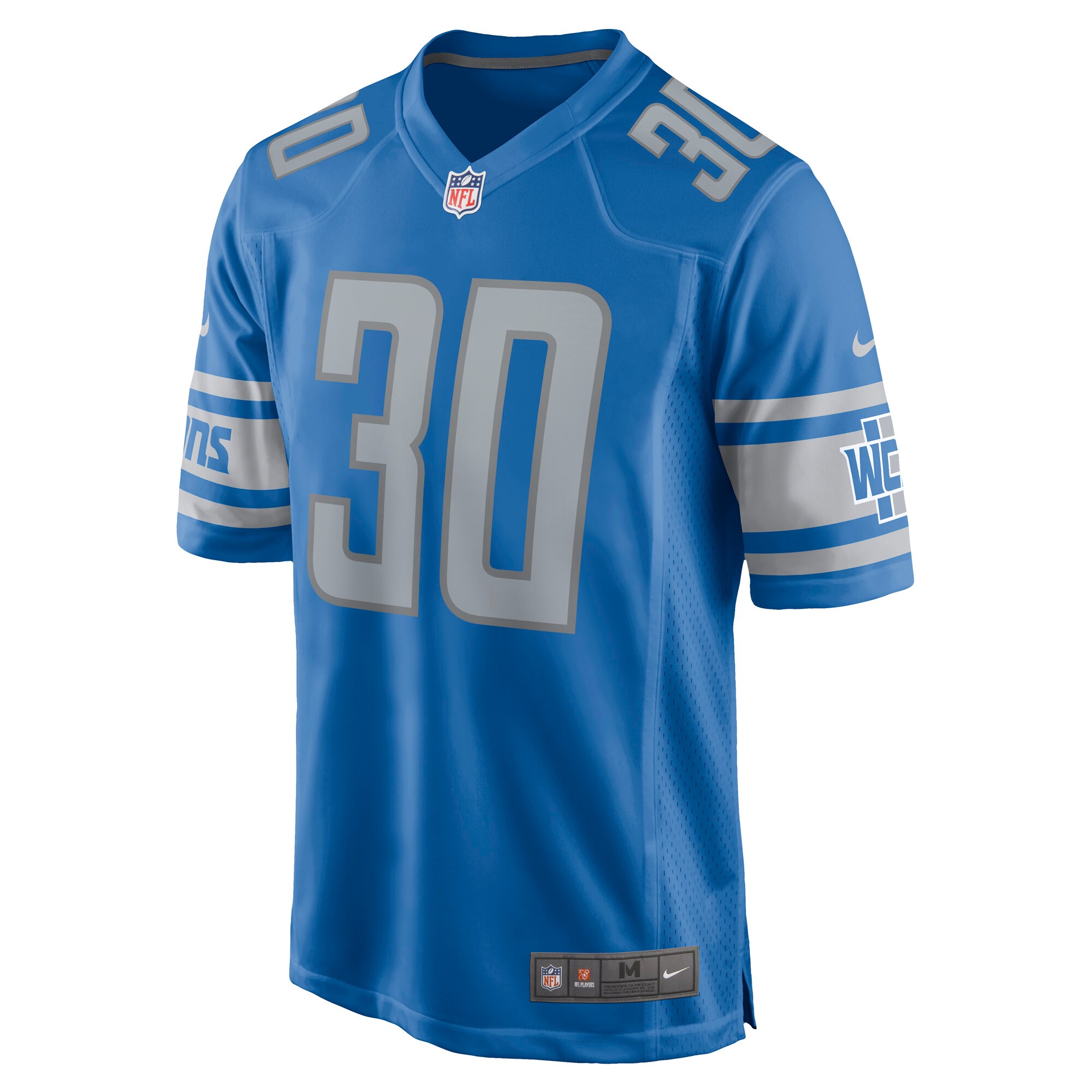 Men's Detroit Lions Jerseys Blue Jamaal Williams Game Player Style