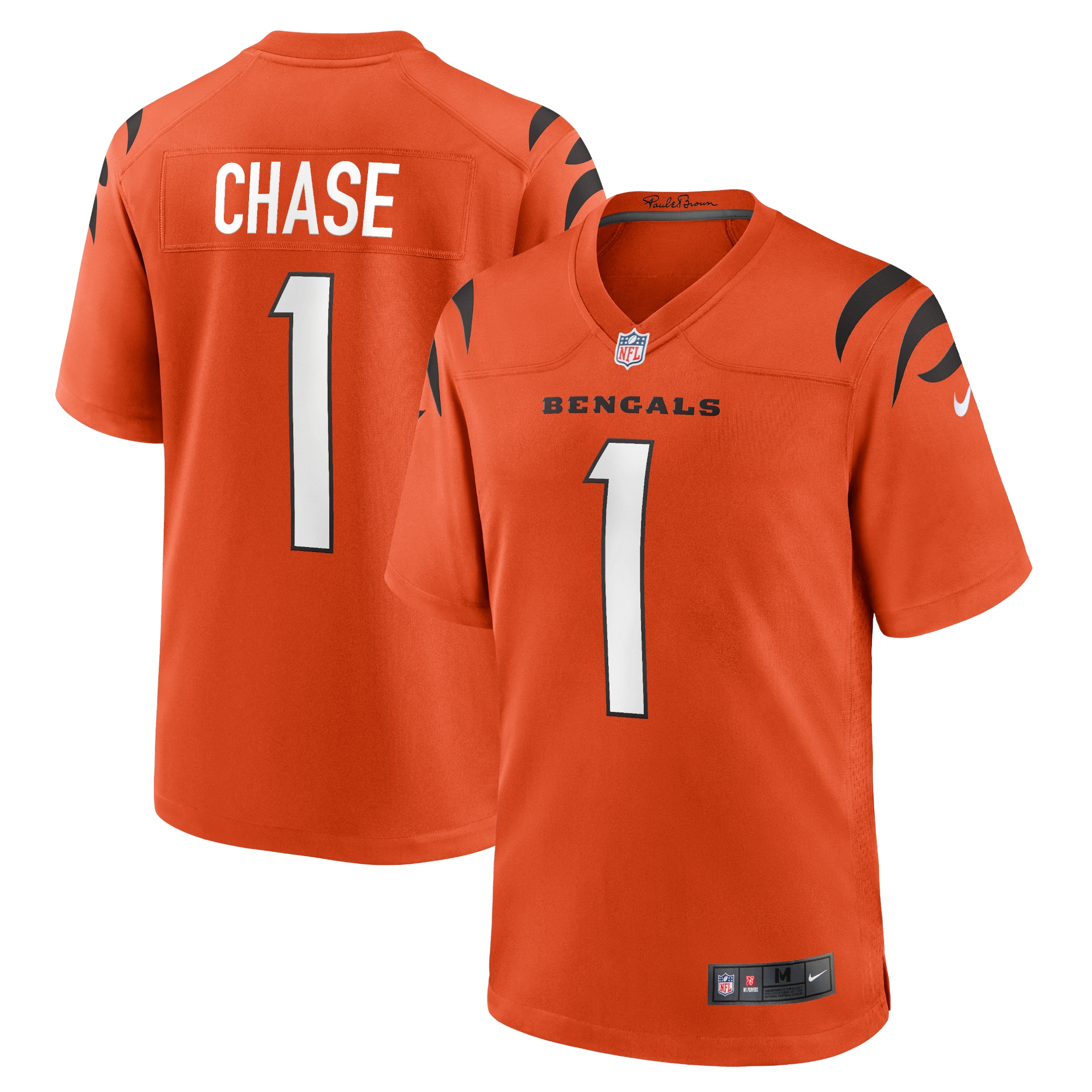 Men's Cincinnati Bengals Jerseys Orange Ja'Marr Chase Alternate Game Style