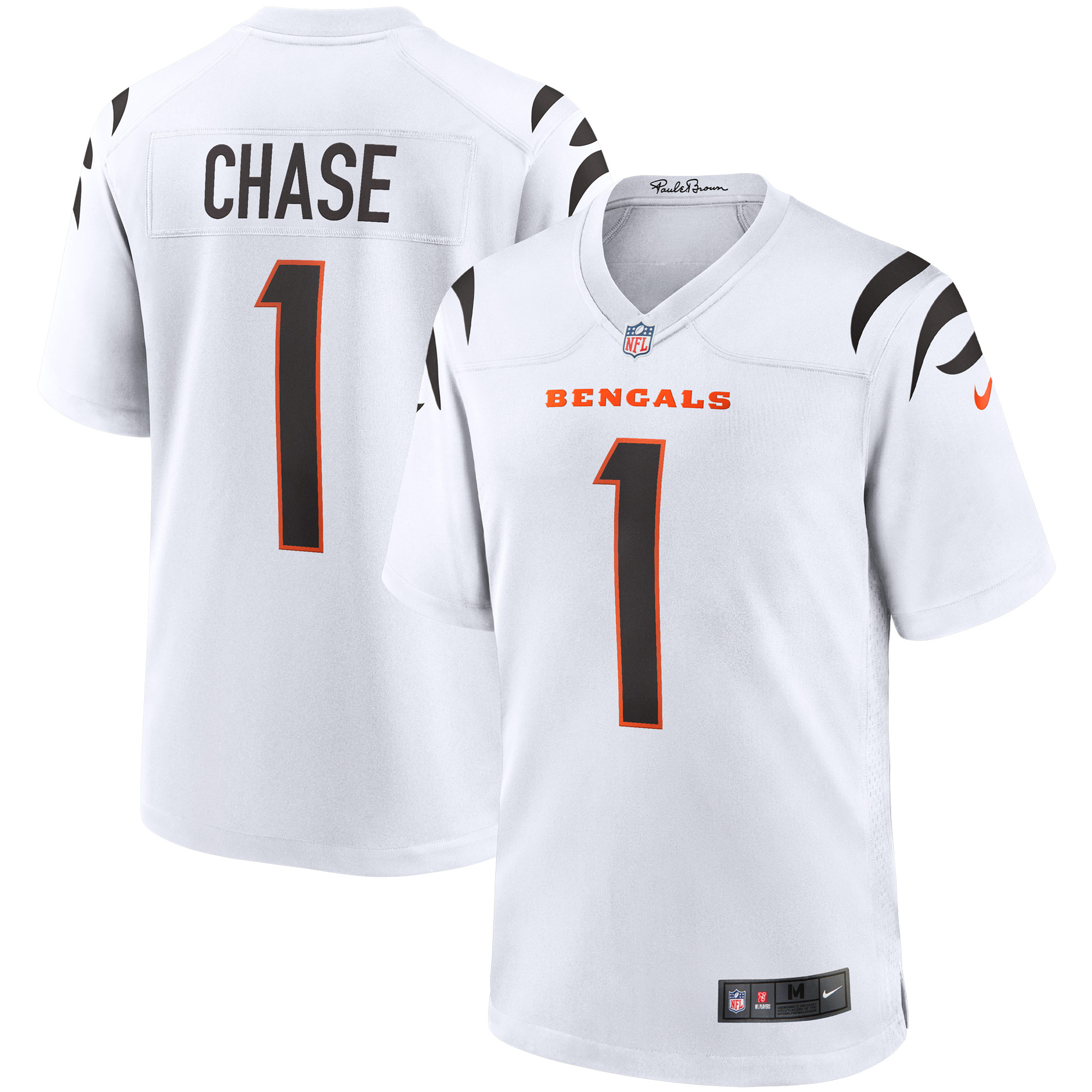 Men's Cincinnati Bengals Jerseys White Ja'Marr Chase Game Style