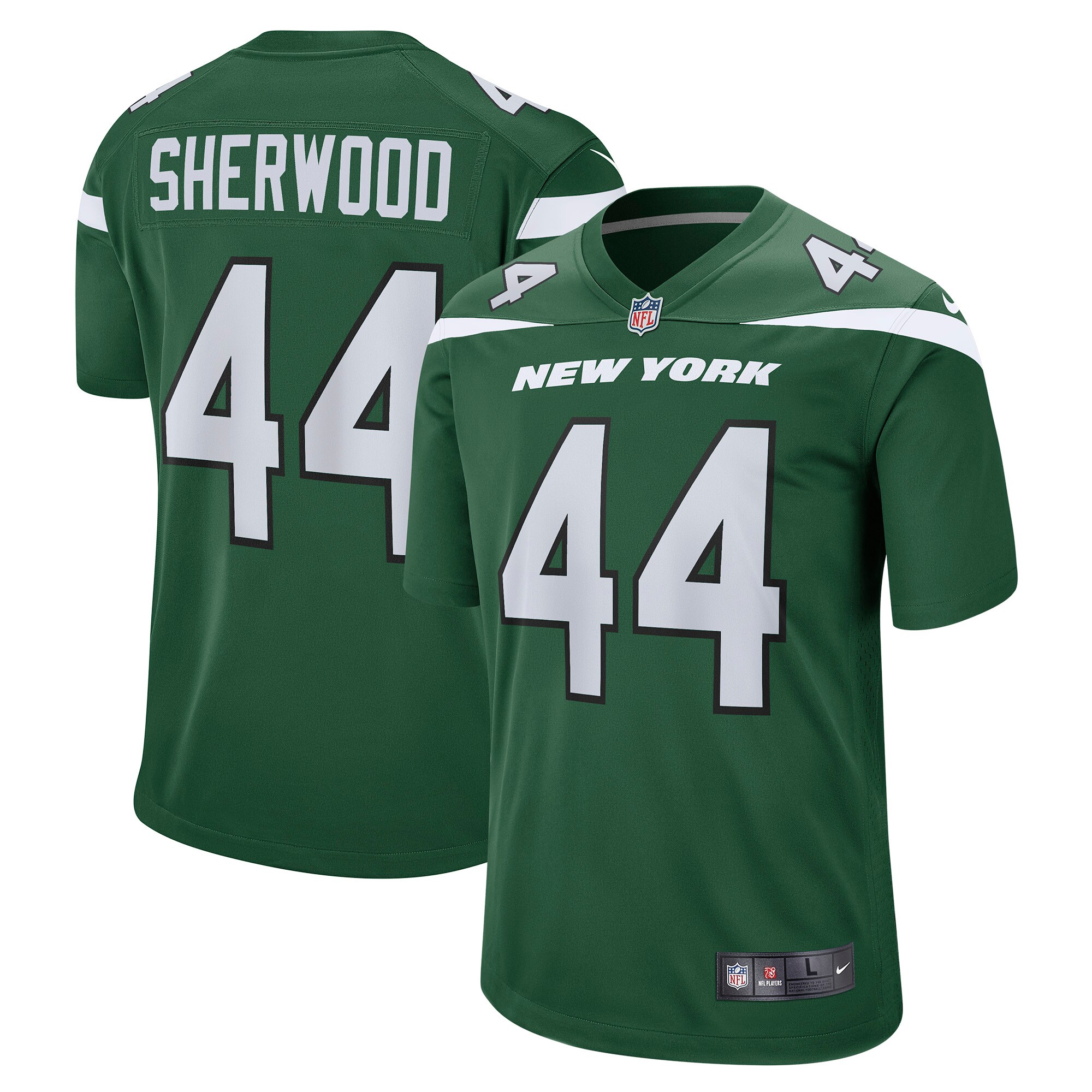 Men's New York Jets Jerseys Gotham Green Jamien Sherwood Game Style