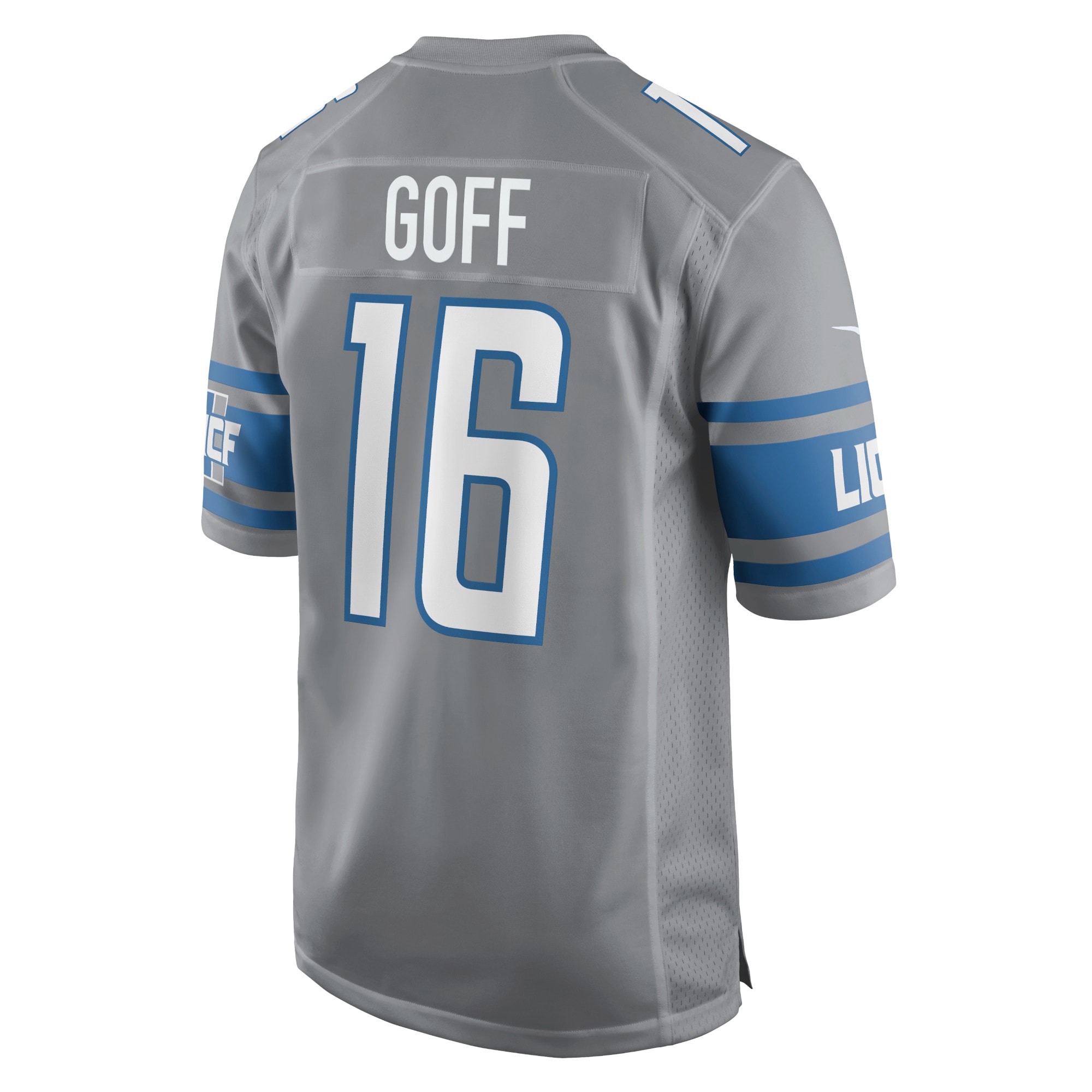 Men's Detroit Lions Jerseys Silver Jared Goff Game Style