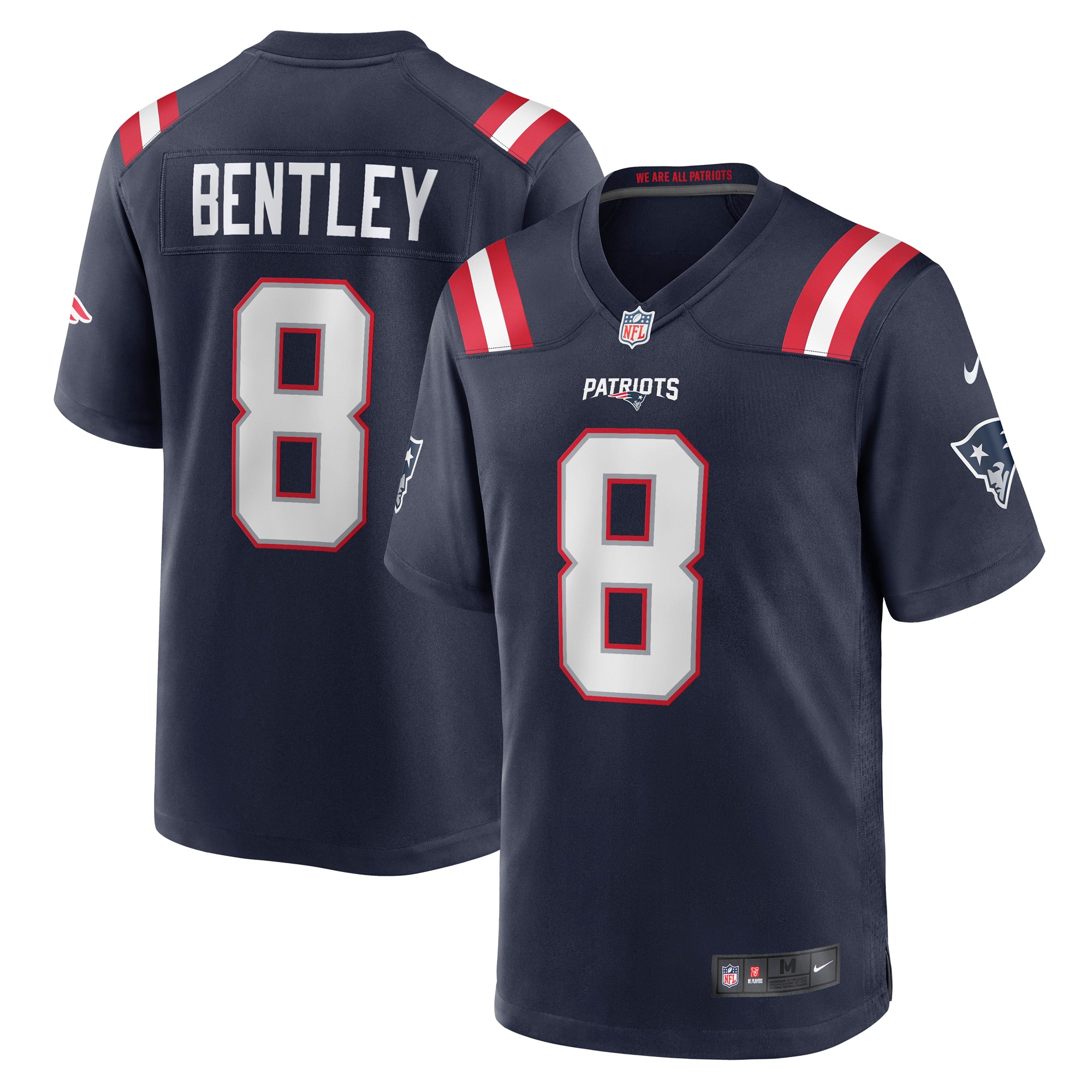 Men's New England Patriots Jerseys Navy Ja'Whaun Bentley Game Player Style