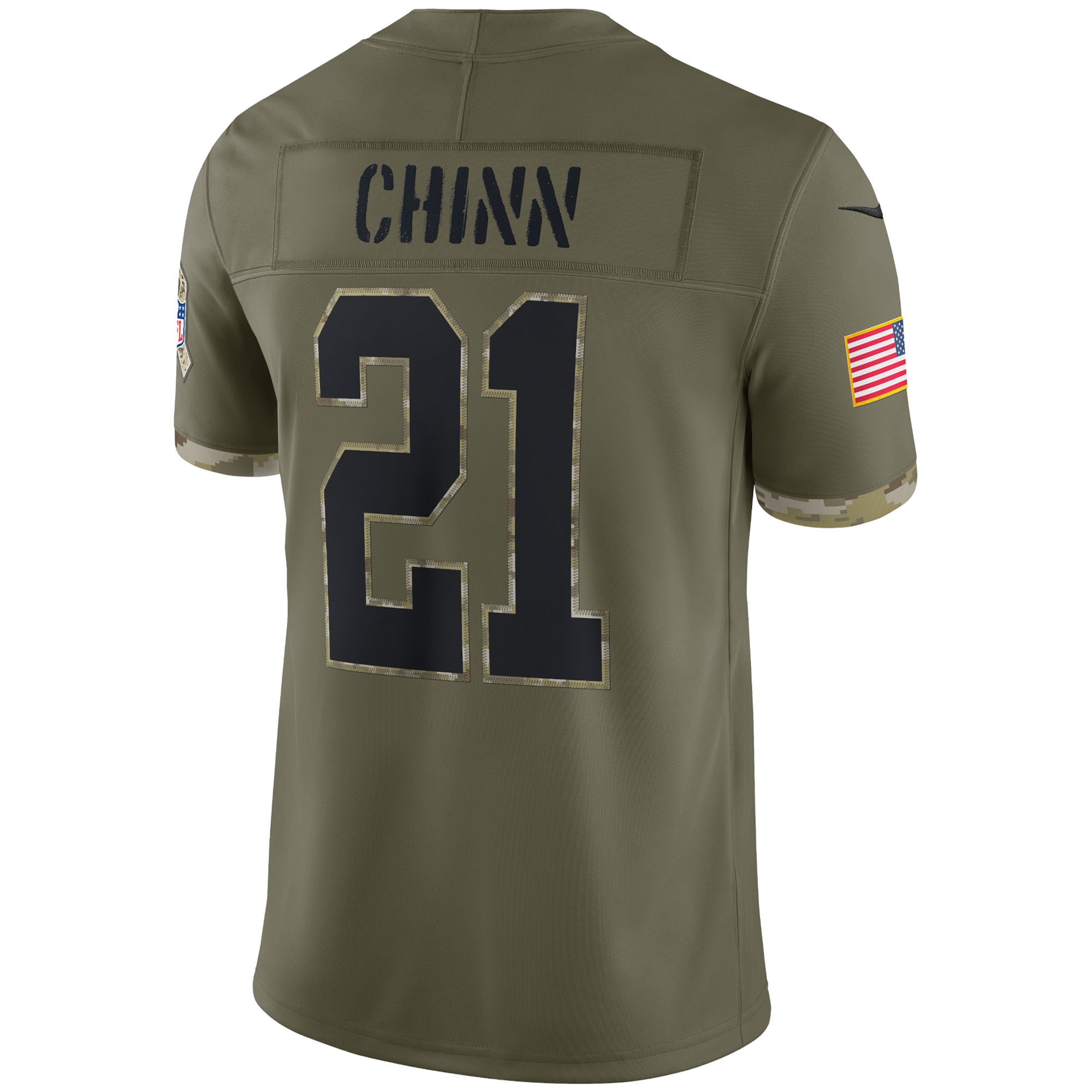 Men's Carolina Panthers Jerseys Olive Jeremy Chinn 2022 Salute To Service Limited Style