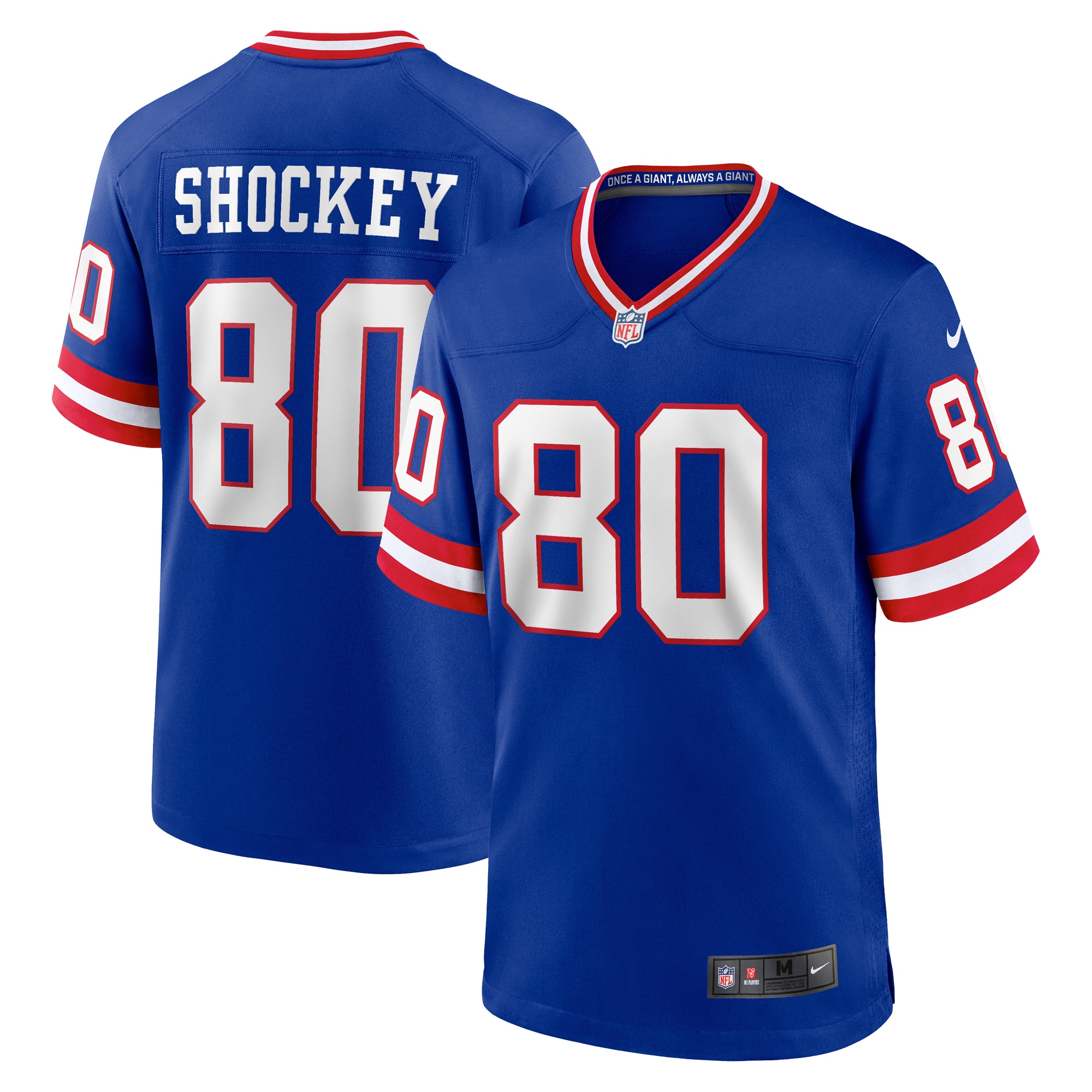 Men's New York Giants Jerseys Royal Jeremy Shockey Classic Retired Player Game Style