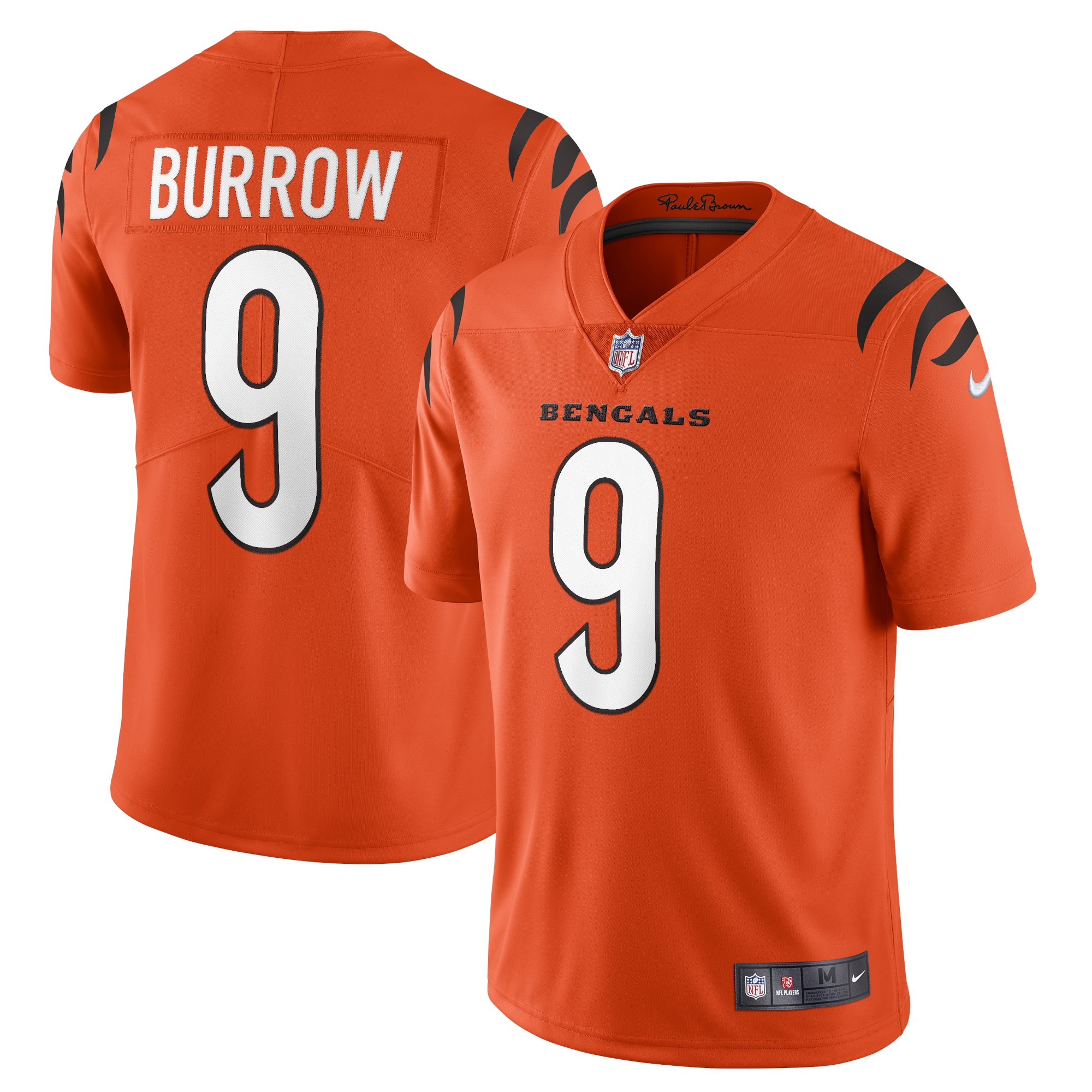 Men's Cincinnati Bengals Jerseys Orange Joe Burrow Alternate Vapor Limited Style